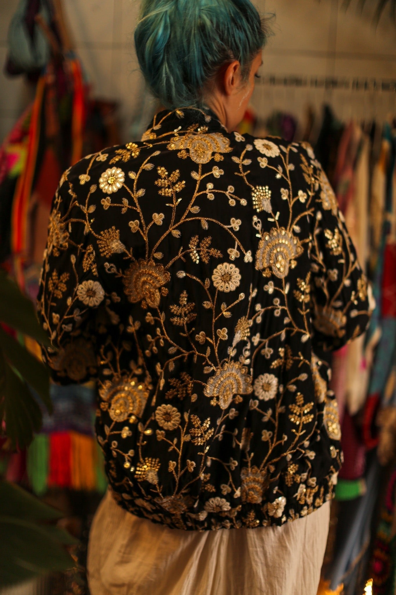 SILK EMBROIDERED BOMBER JACKET LISA - MOMO STUDIO BERLIN - Berlin Concept Store - sustainable & ethical fashion