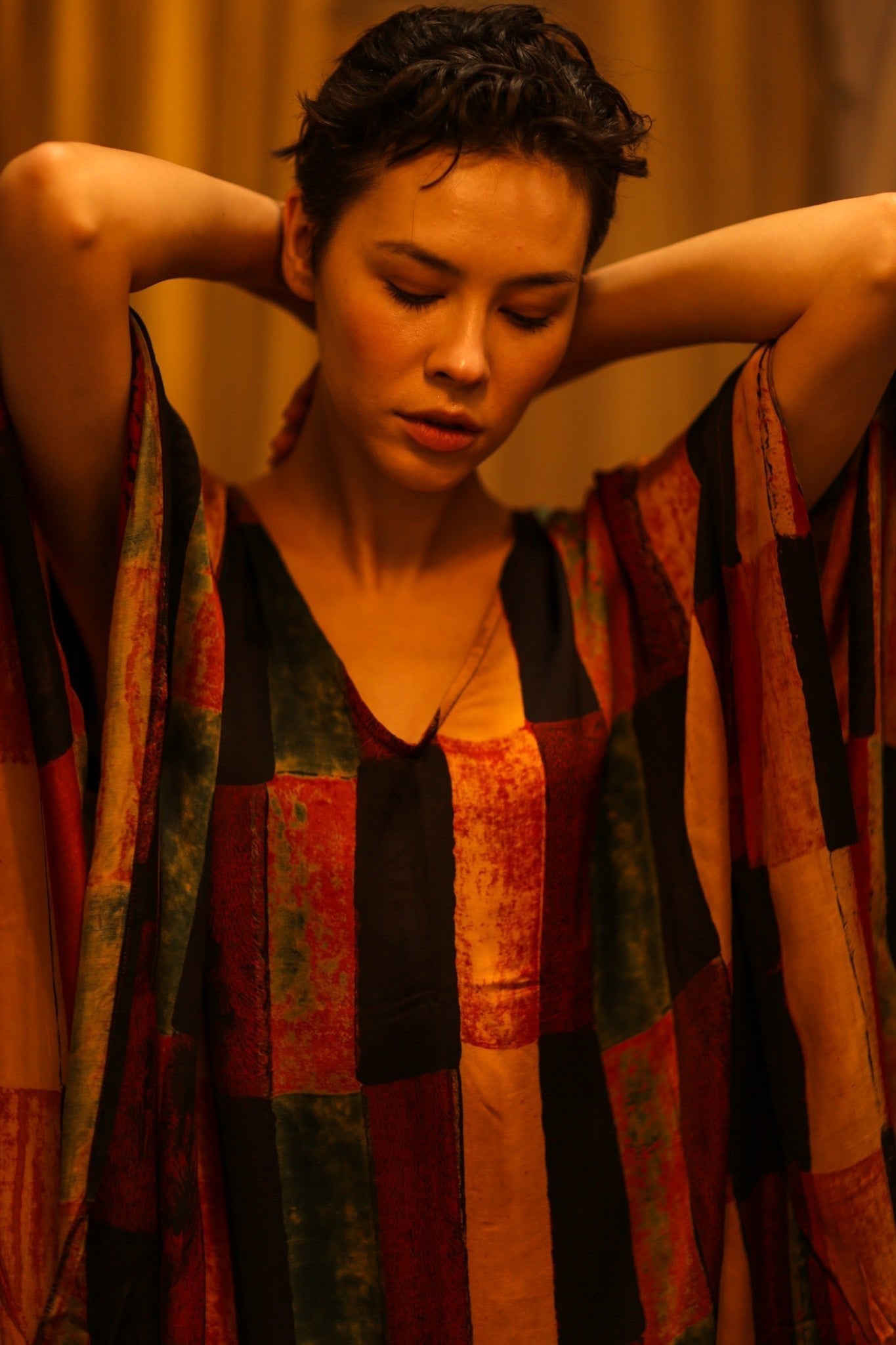SILK HAND BLOCK PRINT KAFTAN KLARA - MOMO STUDIO BERLIN - Berlin Concept Store - sustainable & ethical fashion