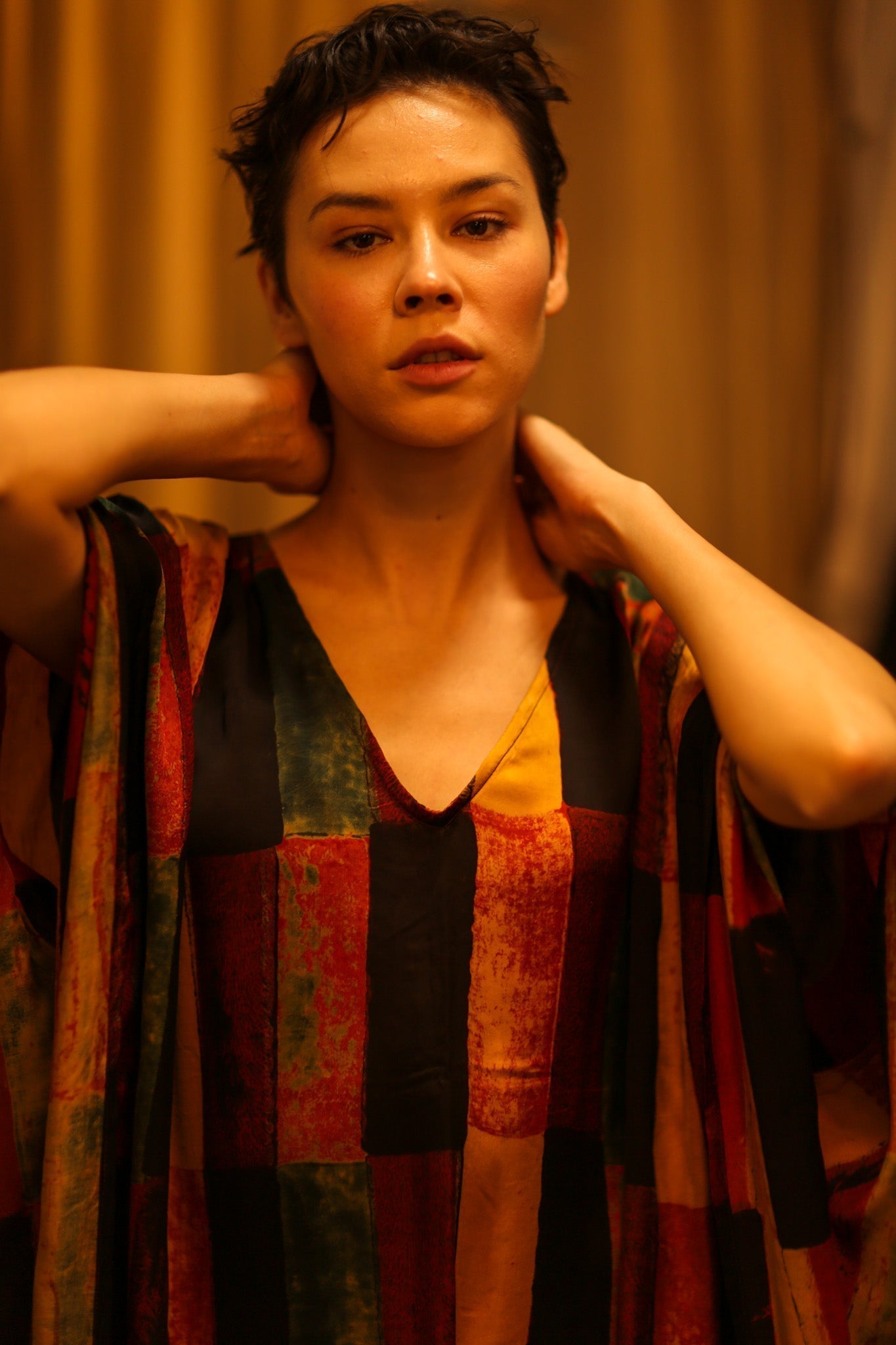 SILK HAND BLOCK PRINT KAFTAN KLARA - MOMO STUDIO BERLIN - Berlin Concept Store - sustainable & ethical fashion