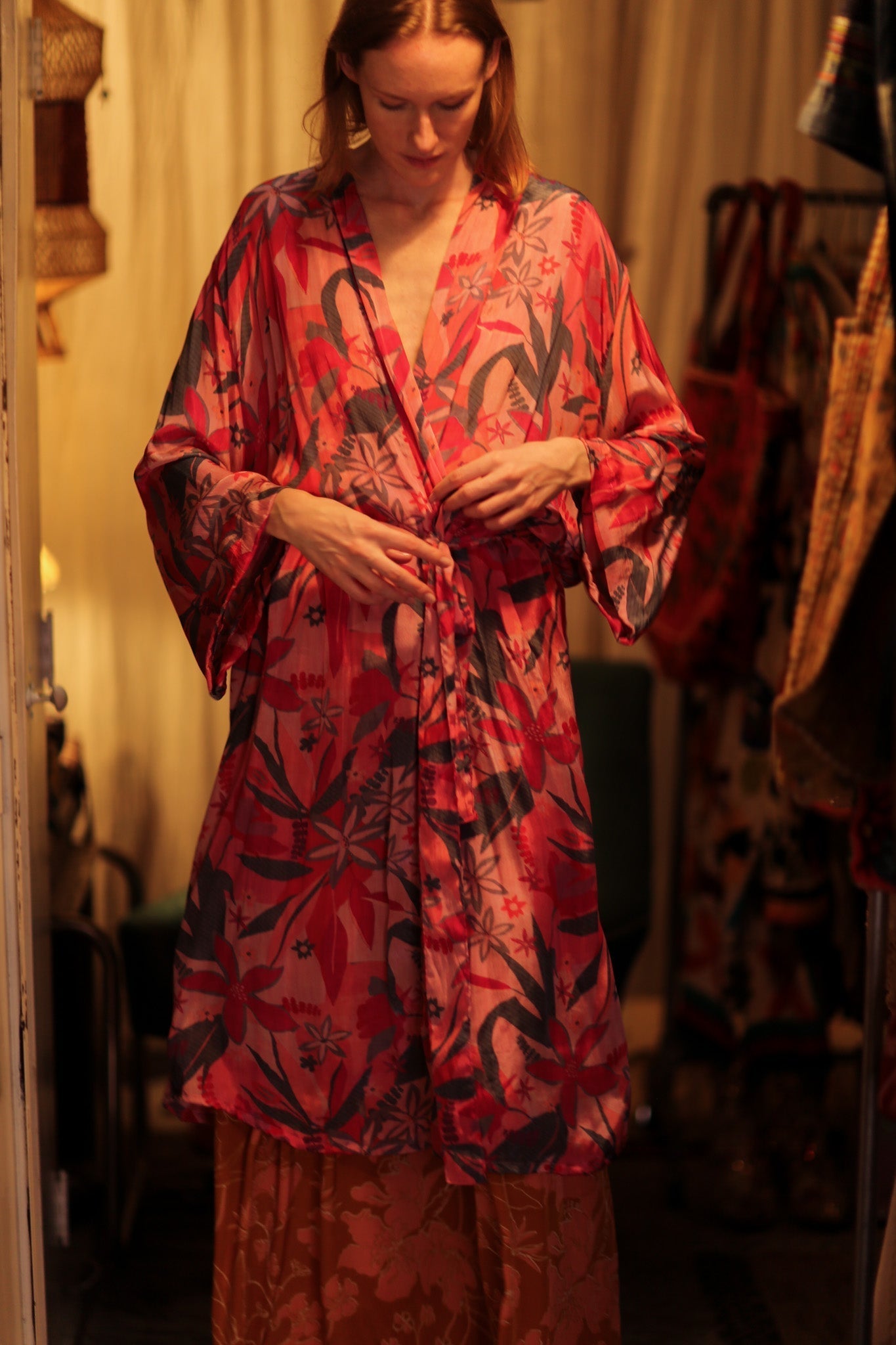 SILK KIMONO PINK JUNGLE - MOMO STUDIO BERLIN - Berlin Concept Store - sustainable & ethical fashion