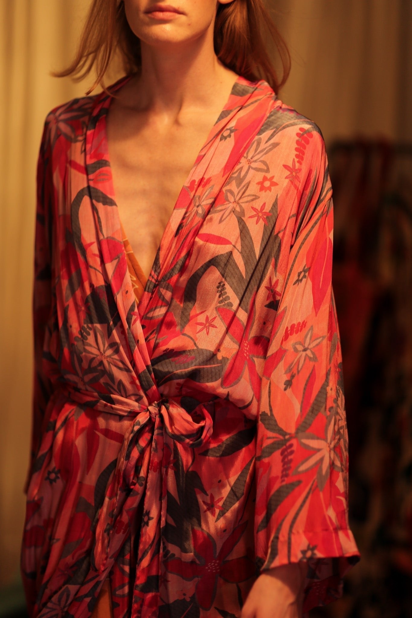 SILK KIMONO PINK JUNGLE - MOMO STUDIO BERLIN - Berlin Concept Store - sustainable & ethical fashion