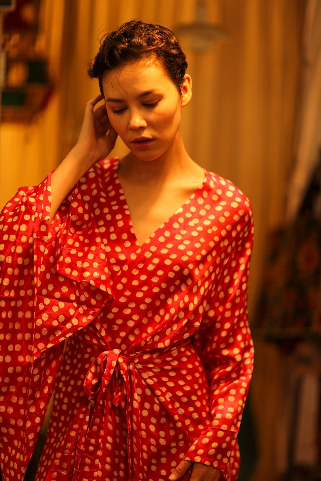 SILK RED XXL KIMONO NURI - MOMO STUDIO BERLIN - Berlin Concept Store - sustainable & ethical fashion
