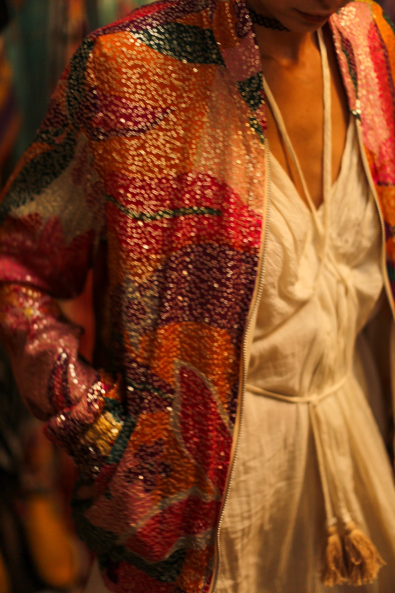 SILK SEQUIN EMBROIDERED BOMBER JACKET BANOU - MOMO STUDIO BERLIN - Berlin Concept Store - sustainable & ethical fashion