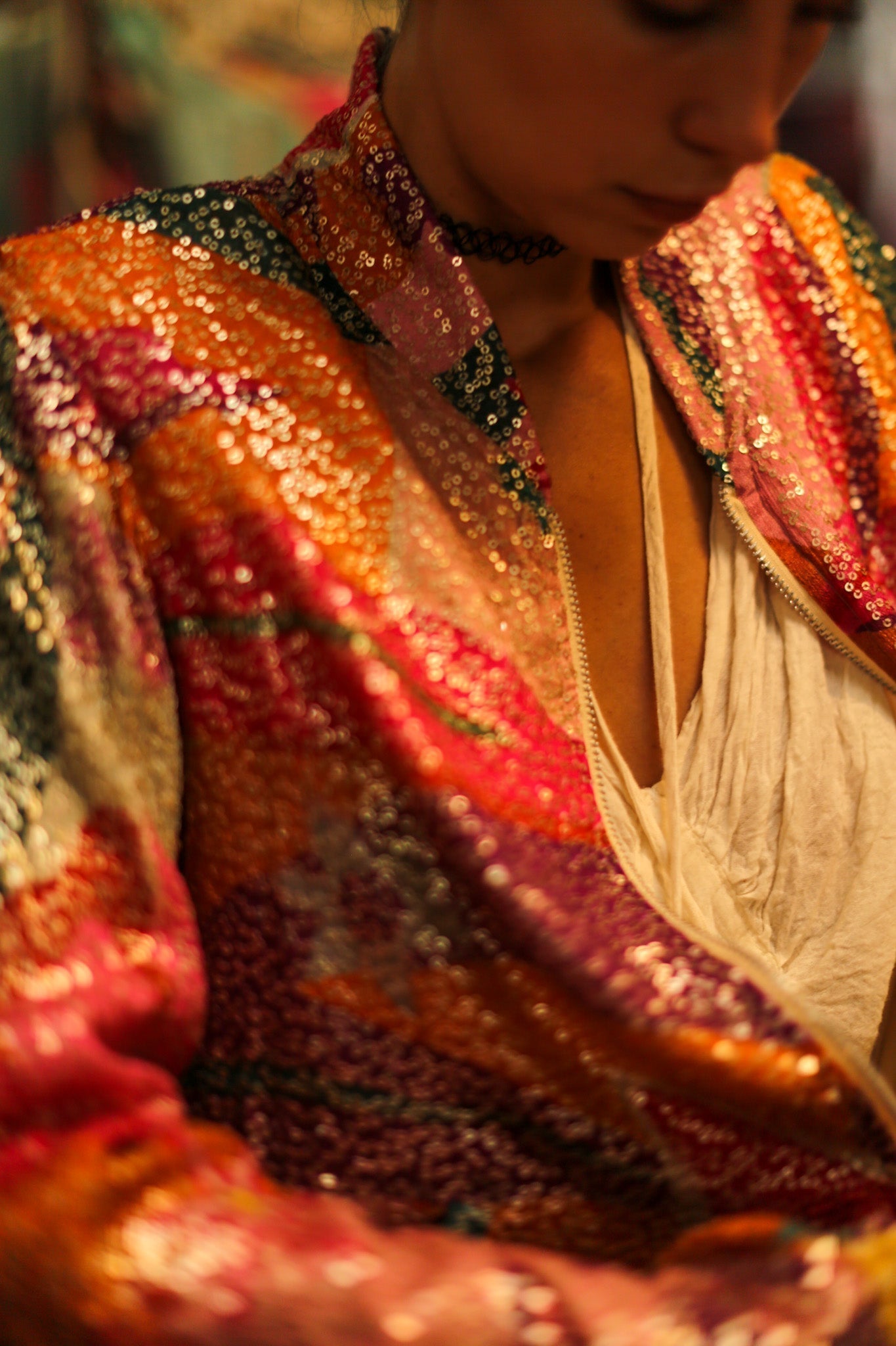 SILK SEQUIN EMBROIDERED BOMBER JACKET BANOU - MOMO STUDIO BERLIN - Berlin Concept Store - sustainable & ethical fashion