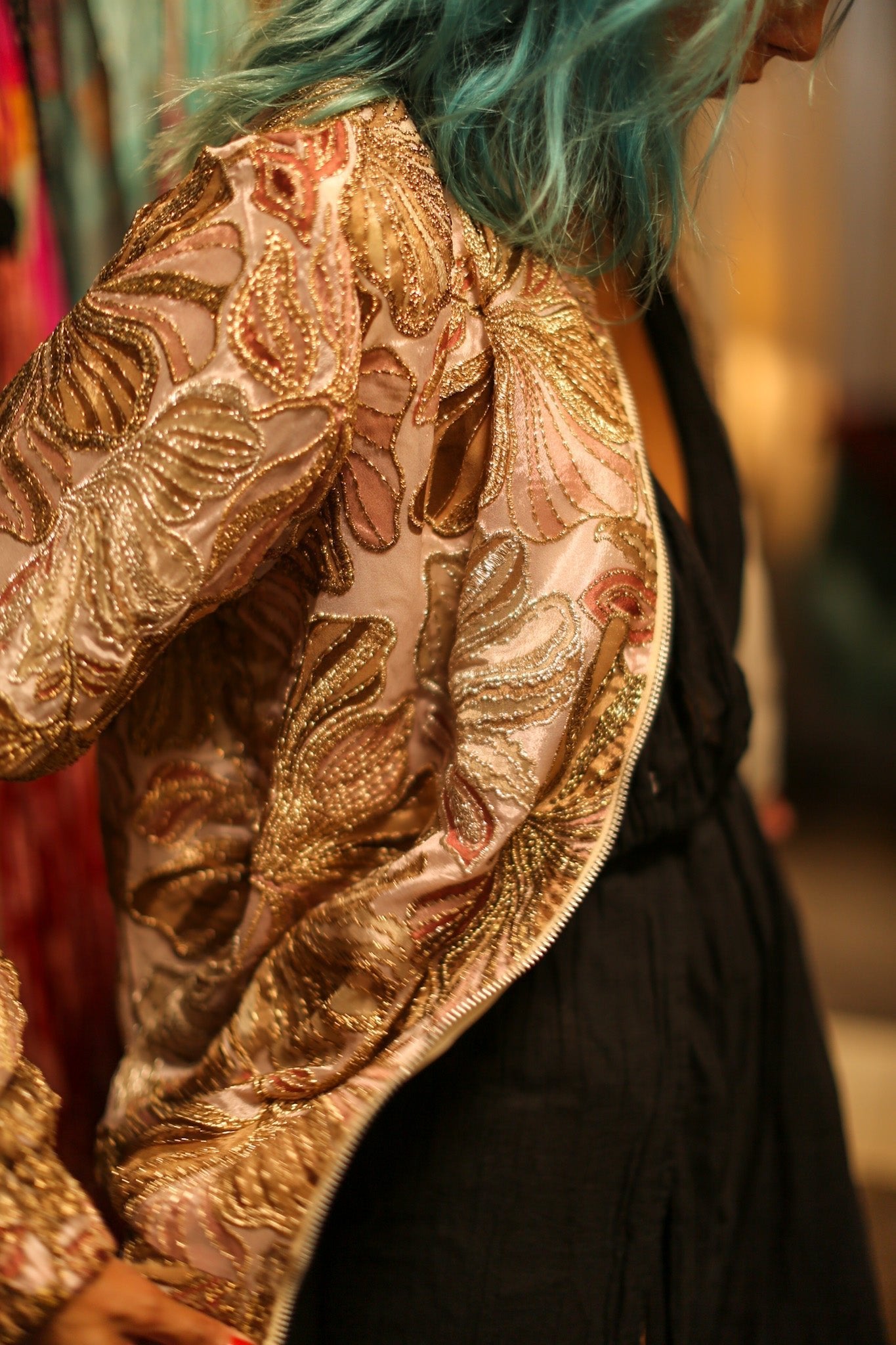 SILK SEQUIN EMBROIDERED BOMBER JACKET JUDE - MOMO STUDIO BERLIN - Berlin Concept Store - sustainable & ethical fashion