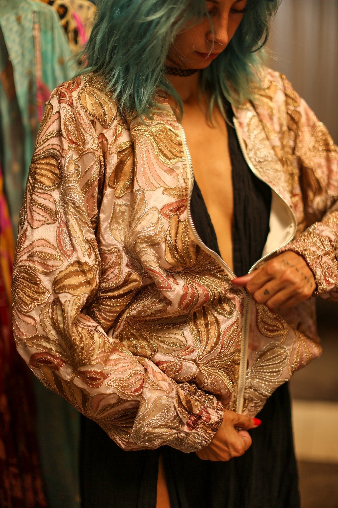 SILK SEQUIN EMBROIDERED BOMBER JACKET JUDE - MOMO STUDIO BERLIN - Berlin Concept Store - sustainable & ethical fashion