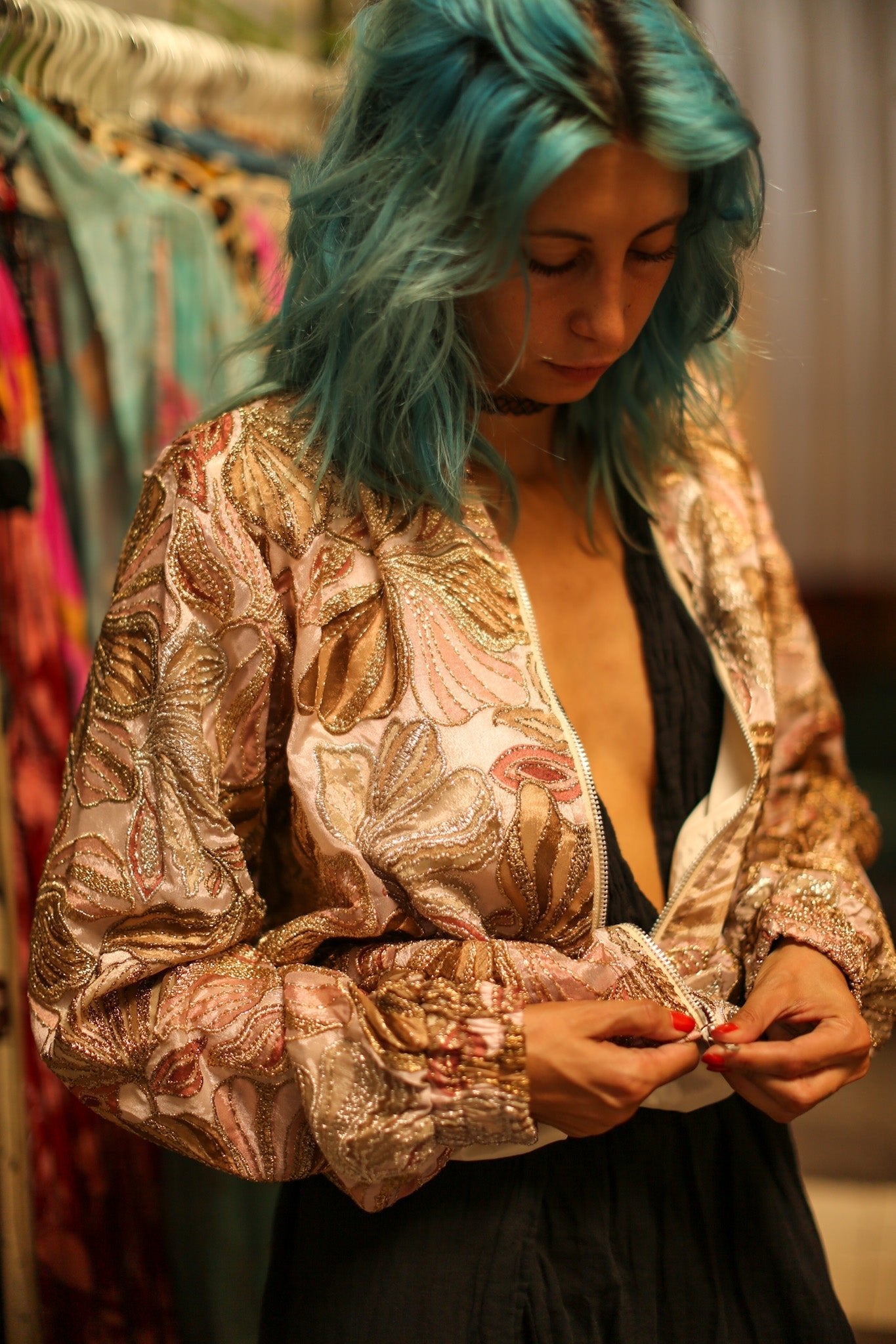 SILK SEQUIN EMBROIDERED BOMBER JACKET JUDE - MOMO STUDIO BERLIN - Berlin Concept Store - sustainable & ethical fashion
