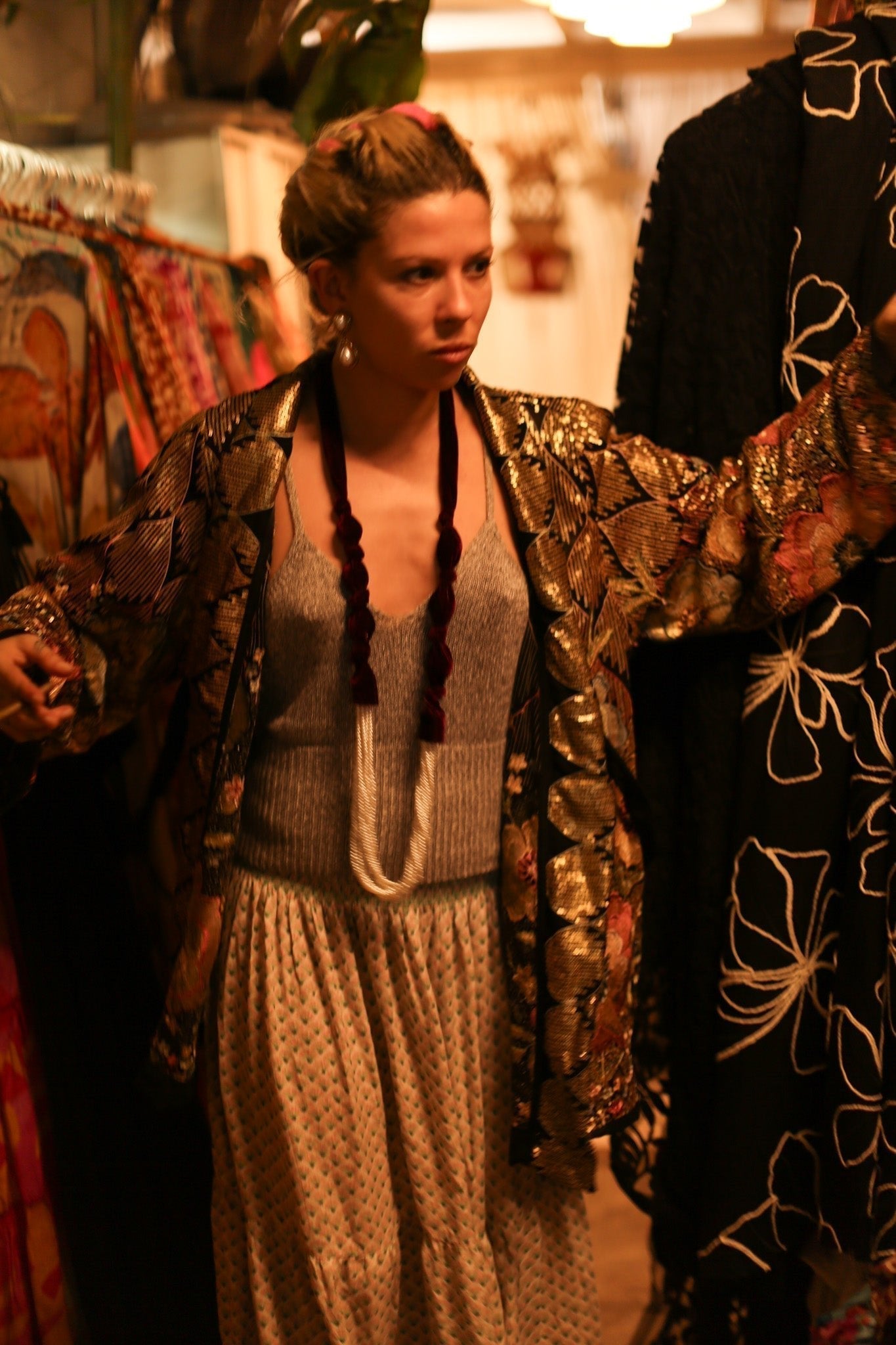 SILK SEQUIN EMBROIDERED KIMONO CECILIA - MOMO STUDIO BERLIN - Berlin Concept Store - sustainable & ethical fashion