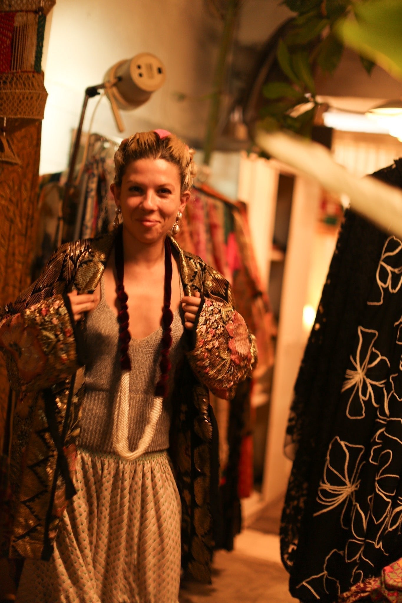 SILK SEQUIN EMBROIDERED KIMONO CECILIA - MOMO STUDIO BERLIN - Berlin Concept Store - sustainable & ethical fashion