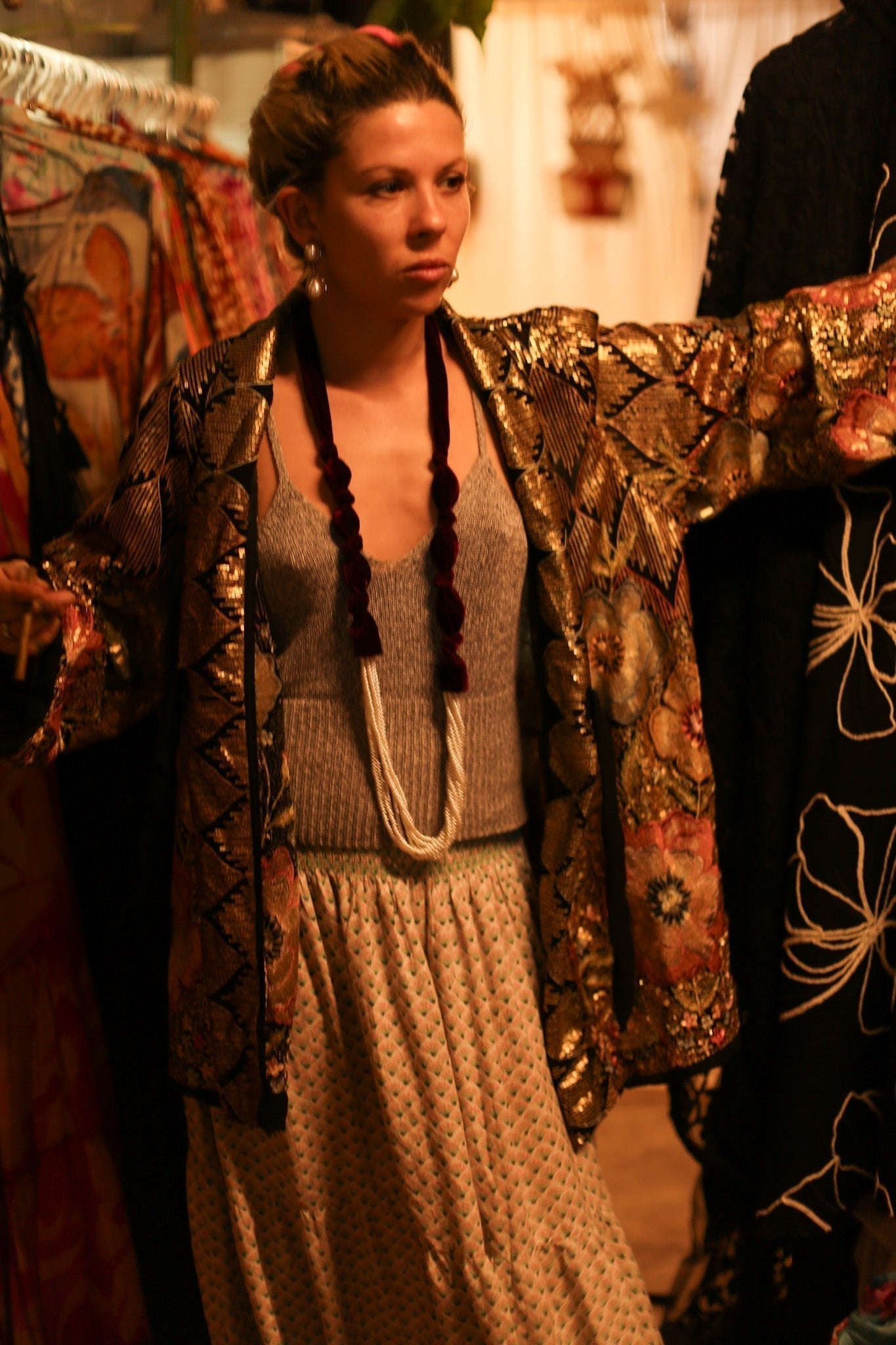 SILK SEQUIN EMBROIDERED KIMONO CECILIA - MOMO STUDIO BERLIN - Berlin Concept Store - sustainable & ethical fashion
