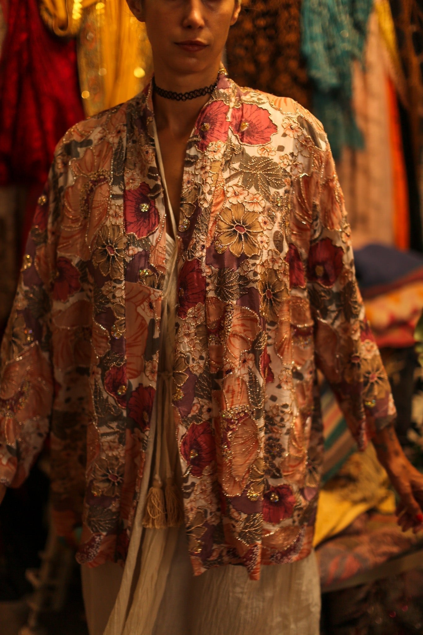 SILk SEQUIN EMBROIDERED KIMONO LUZI - MOMO STUDIO BERLIN - Berlin Concept Store - sustainable & ethical fashion