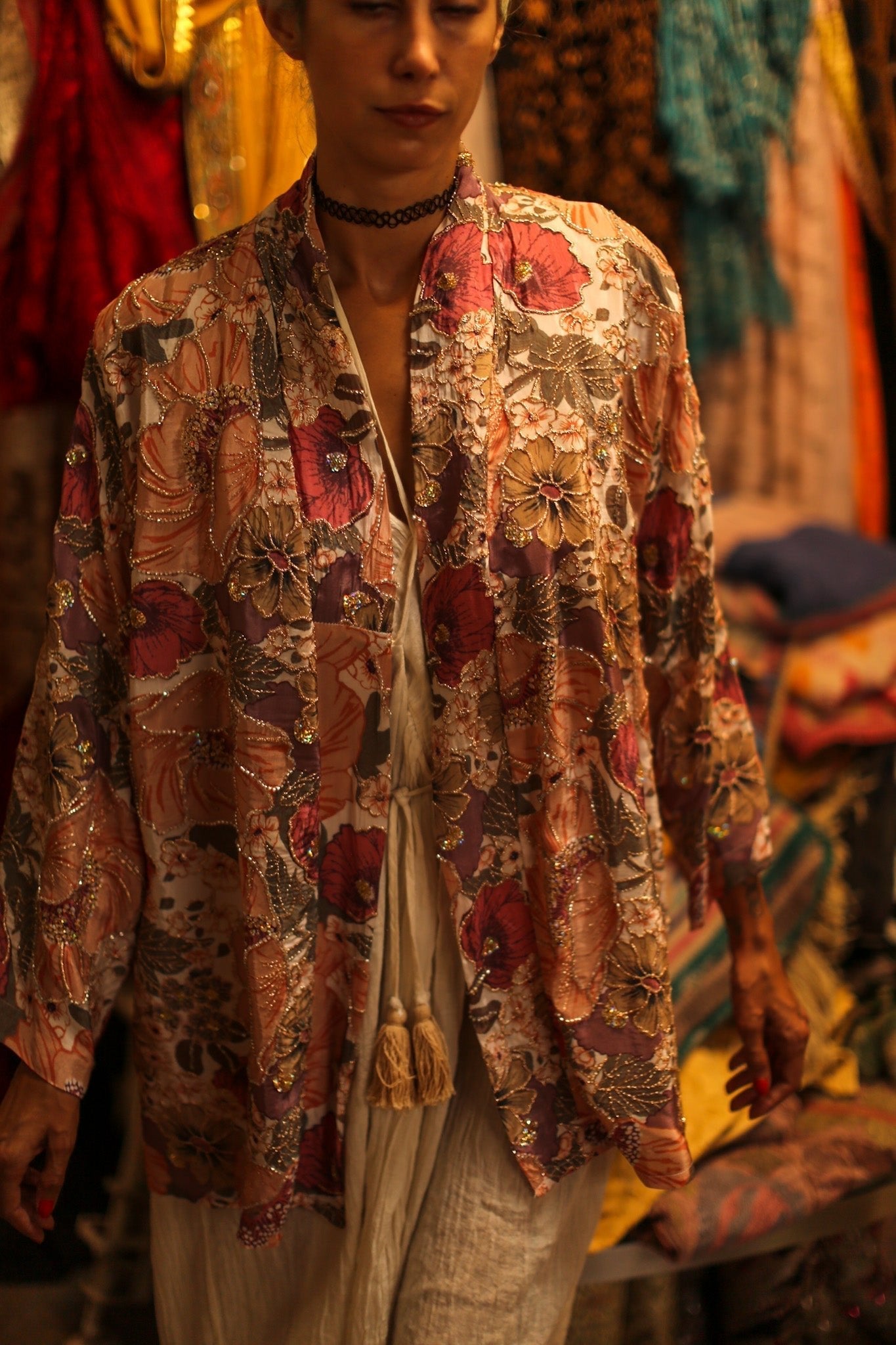 SILk SEQUIN EMBROIDERED KIMONO LUZI - MOMO STUDIO BERLIN - Berlin Concept Store - sustainable & ethical fashion