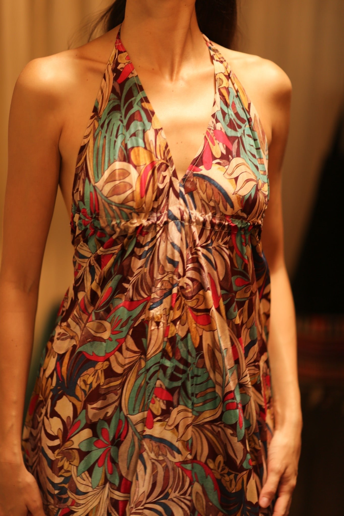 SILK STRAP DRESS HANNAH BROWN JUNGLE FEVER - MOMO STUDIO BERLIN - Berlin Concept Store - sustainable & ethical fashion