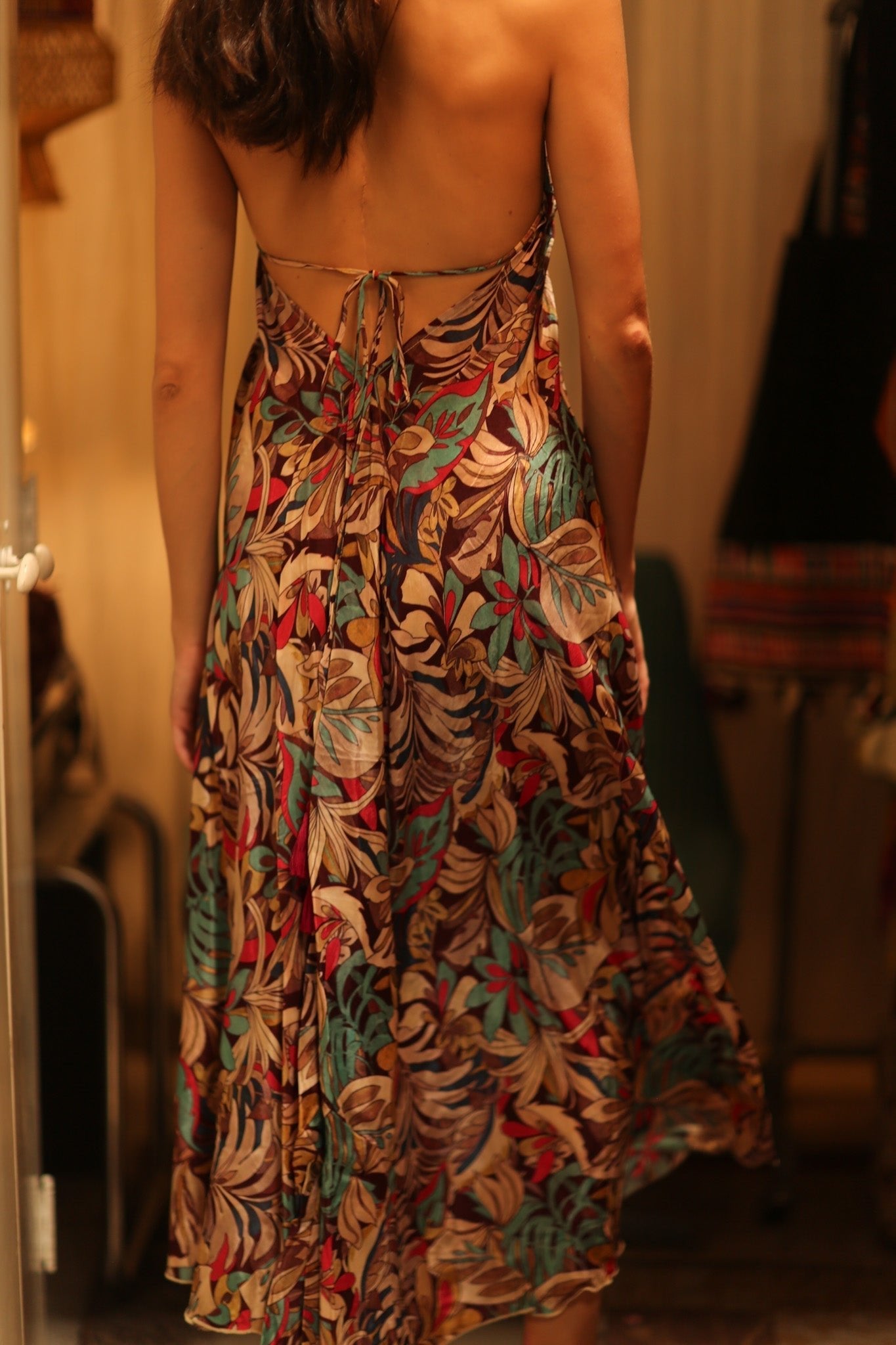 SILK STRAP DRESS HANNAH BROWN JUNGLE FEVER - MOMO STUDIO BERLIN - Berlin Concept Store - sustainable & ethical fashion