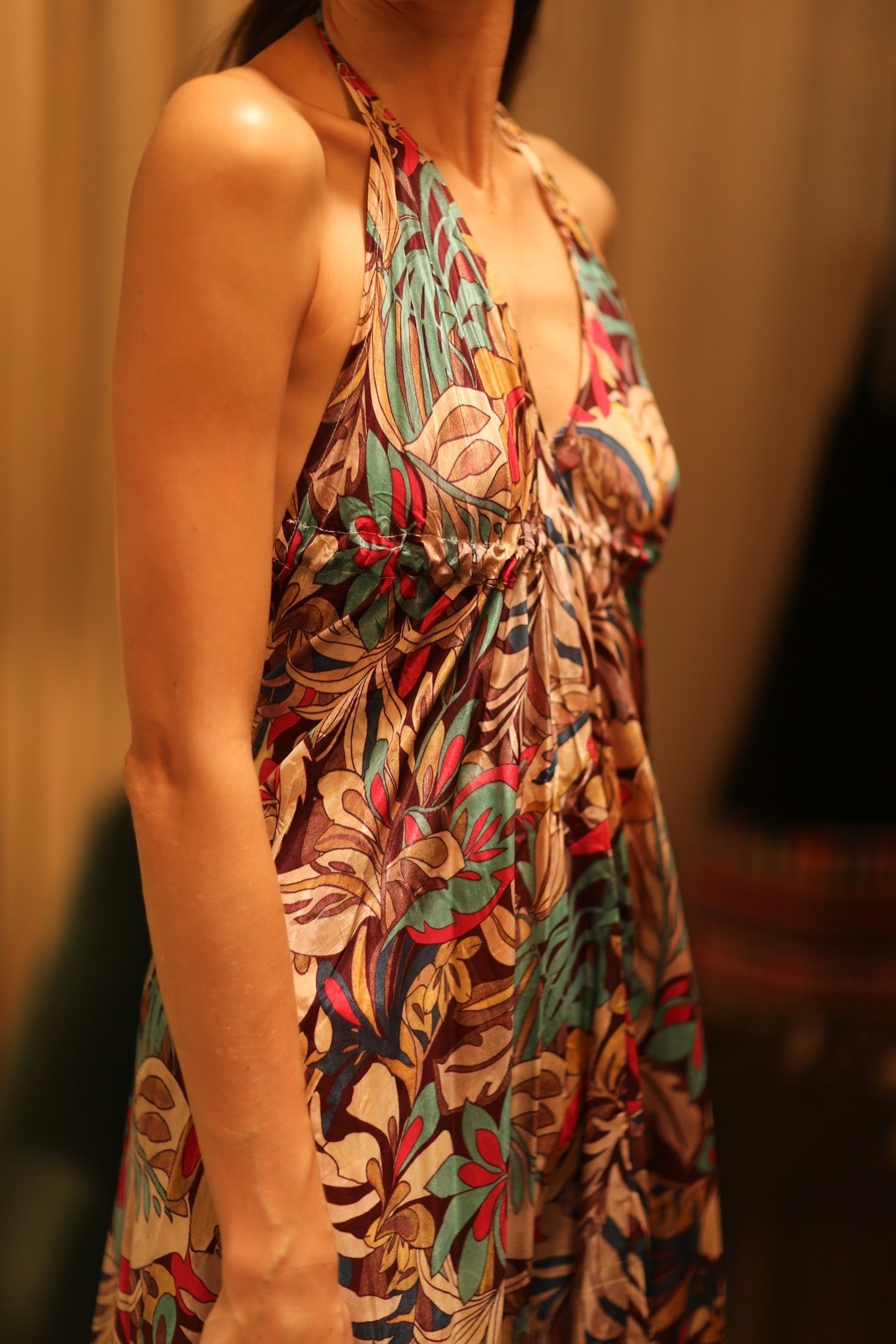SILK STRAP DRESS HANNAH BROWN JUNGLE FEVER - MOMO STUDIO BERLIN - Berlin Concept Store - sustainable & ethical fashion