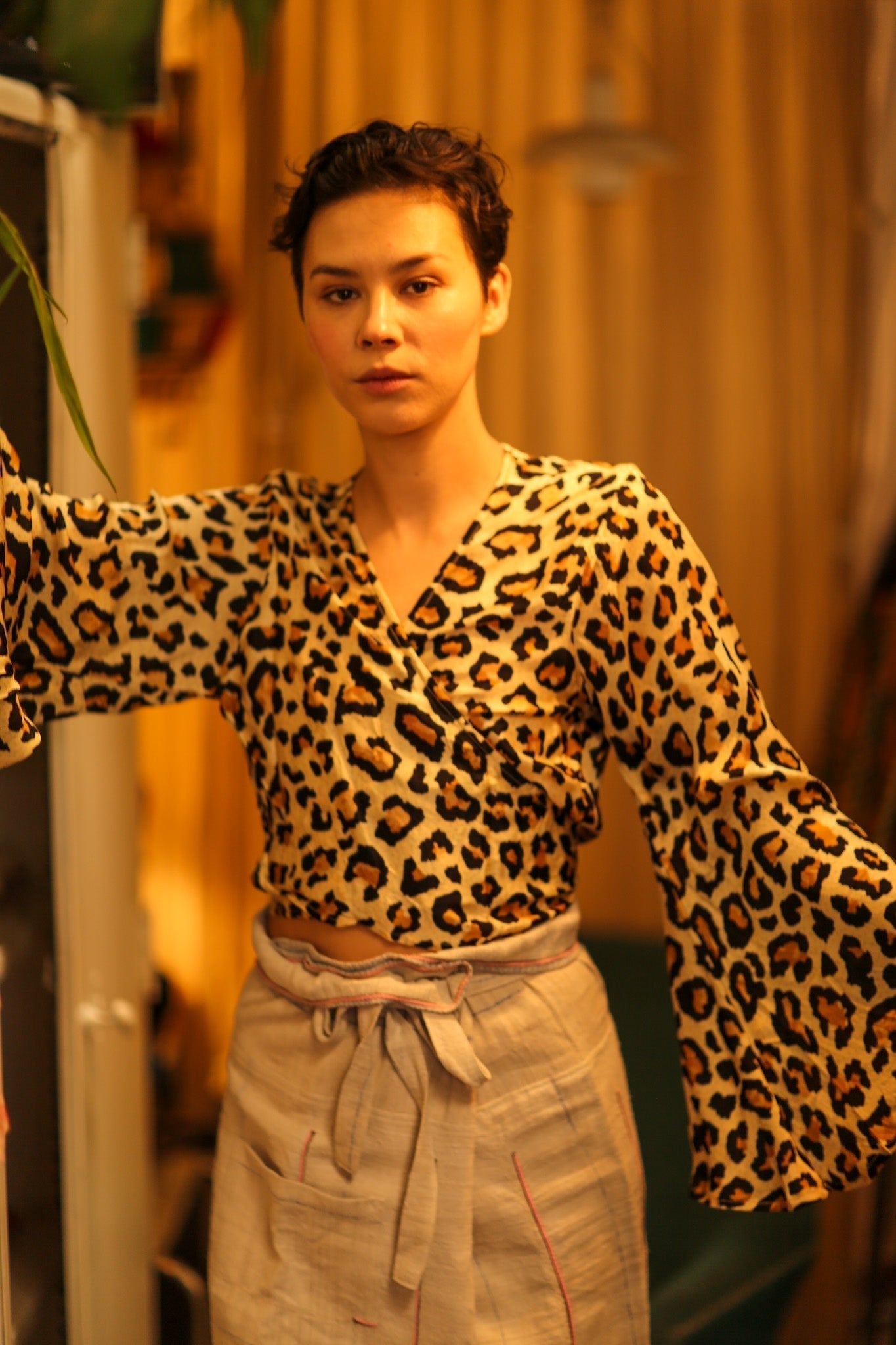 SILK WRAP TOP AURELIA LIGHT LEOPARD - MOMO STUDIO BERLIN - Berlin Concept Store - sustainable & ethical fashion