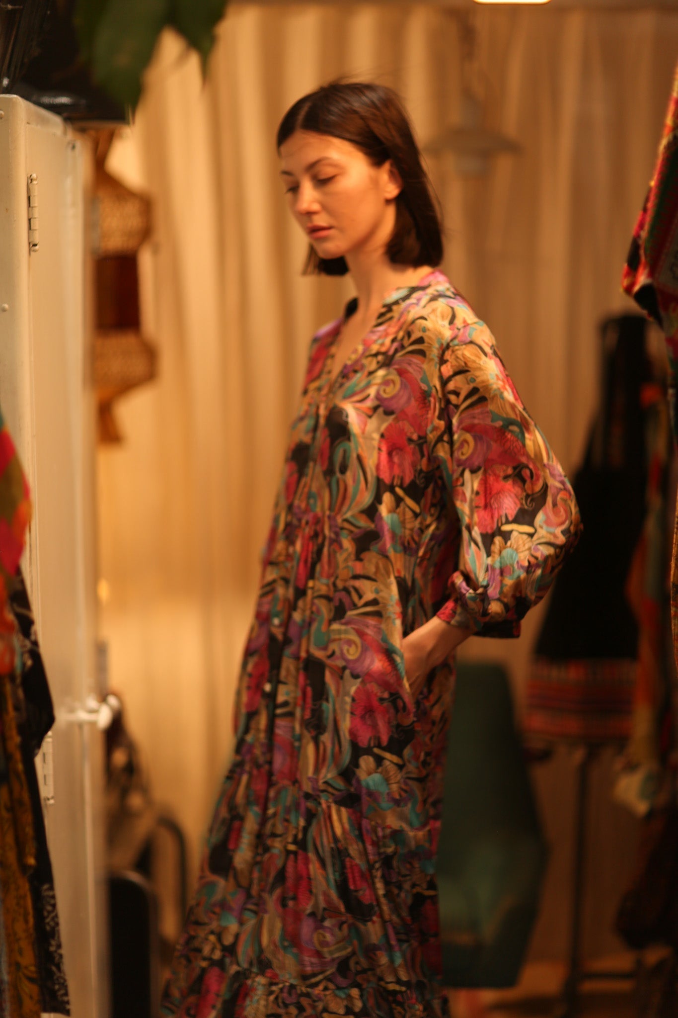 SUSIE SILK DRESS BLACK JUNGLE FEVER - MOMO STUDIO BERLIN - Berlin Concept Store - sustainable & ethical fashion