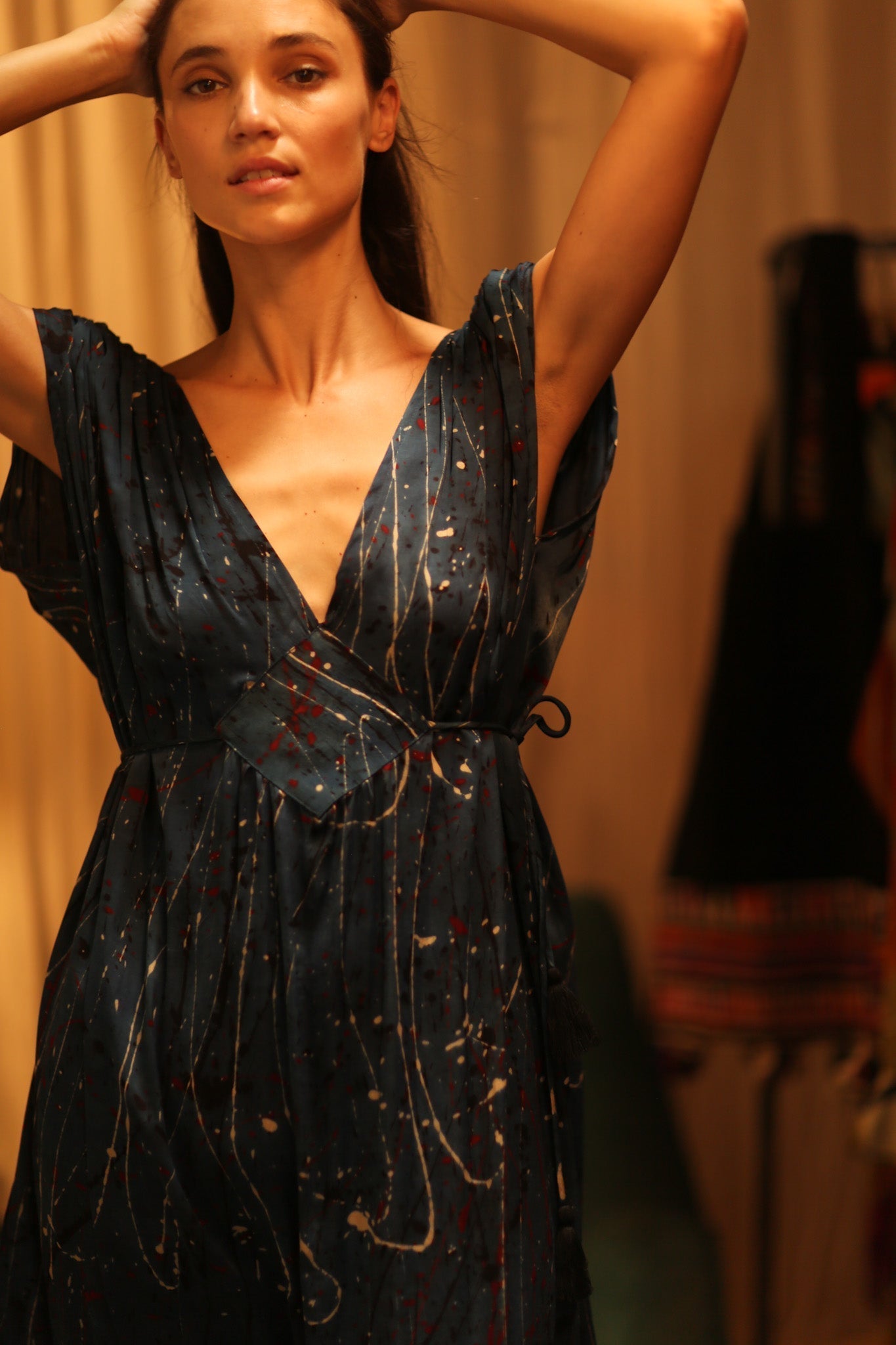 VICTORIA SILK DRESS BLUE POLLOCK - MOMO STUDIO BERLIN - Berlin Concept Store - sustainable & ethical fashion