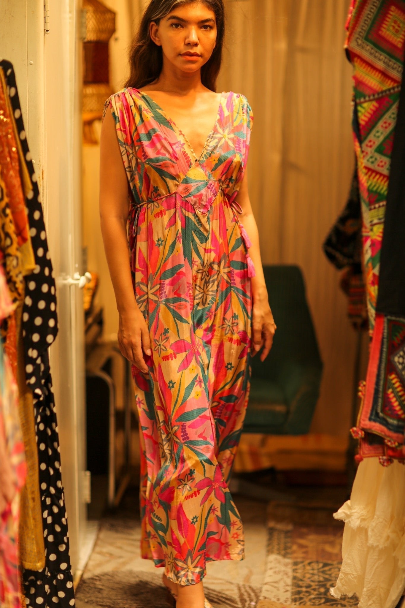 VICTORIA SILK DRESS FLOWER BOMB - MOMO STUDIO BERLIN - Berlin Concept Store - sustainable & ethical fashion