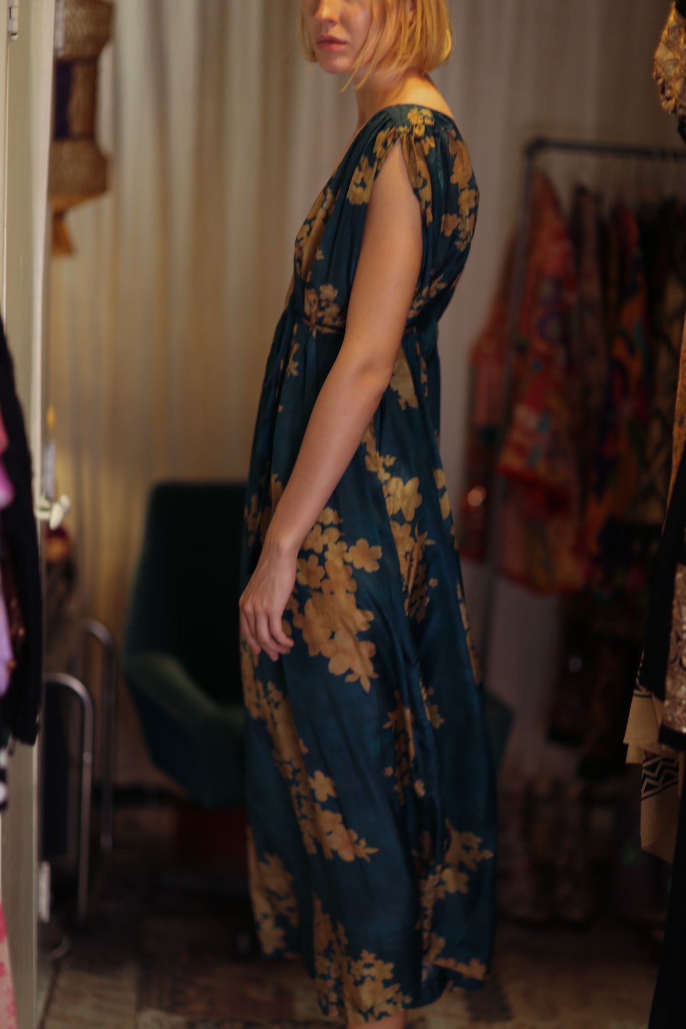 VICTORIA SILK DRESS GOLDEN BOUQUET - MOMO STUDIO BERLIN - Berlin Concept Store - sustainable & ethical fashion