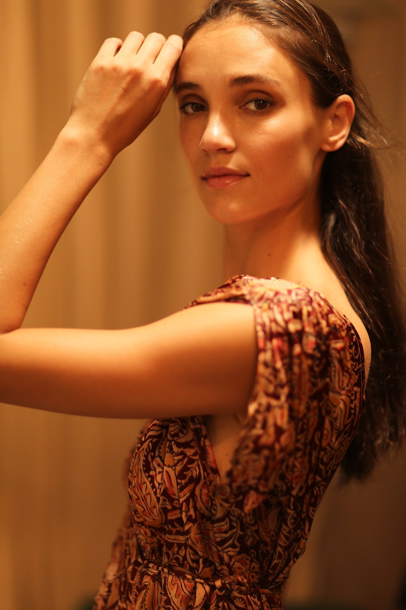 VICTORIA SILK DRESS PAISLEY BROWN - MOMO STUDIO BERLIN - Berlin Concept Store - sustainable & ethical fashion