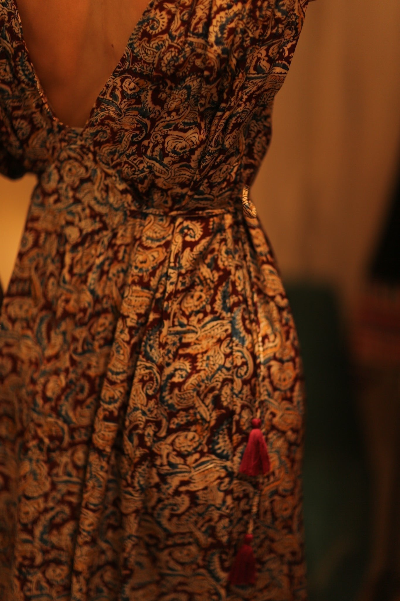 VICTORIA SILK DRESS PAISLEY BURGUNDY - MOMO STUDIO BERLIN - Berlin Concept Store - sustainable & ethical fashion