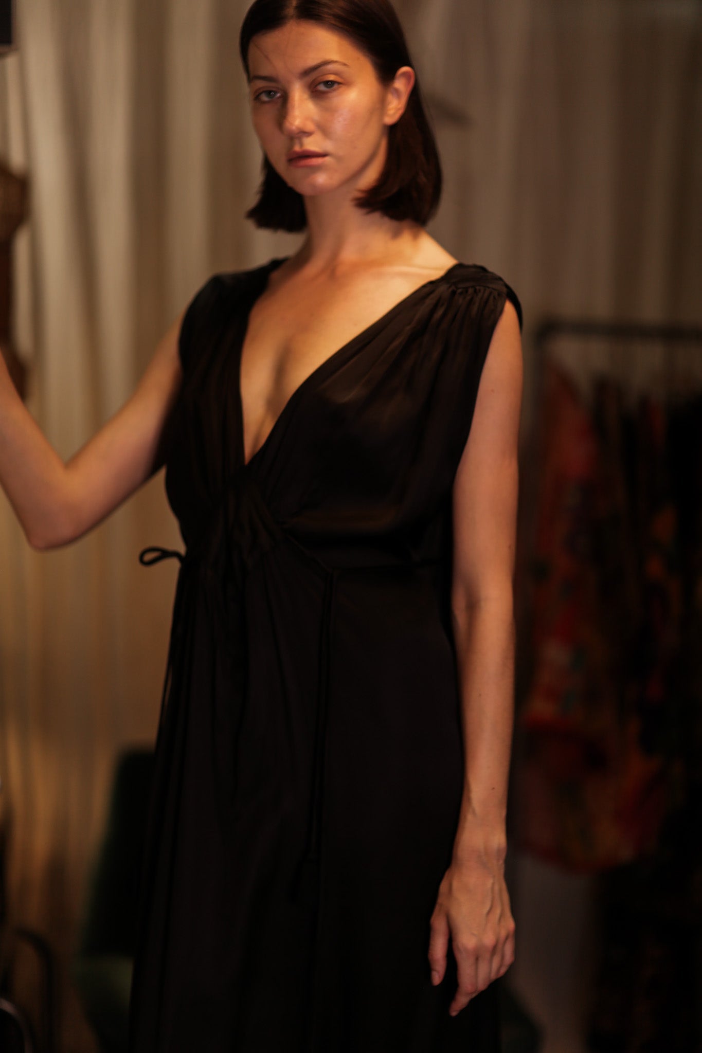 VICTORIA SILK DRESS PITCH BLACK - MOMO STUDIO BERLIN - Berlin Concept Store - sustainable & ethical fashion