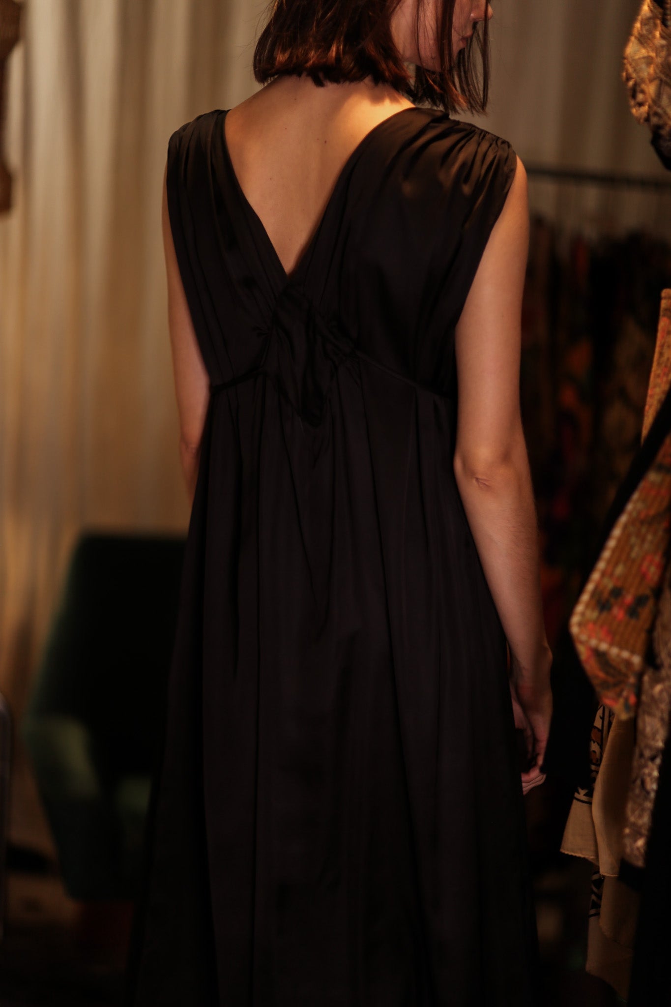 VICTORIA SILK DRESS PITCH BLACK - MOMO STUDIO BERLIN - Berlin Concept Store - sustainable & ethical fashion