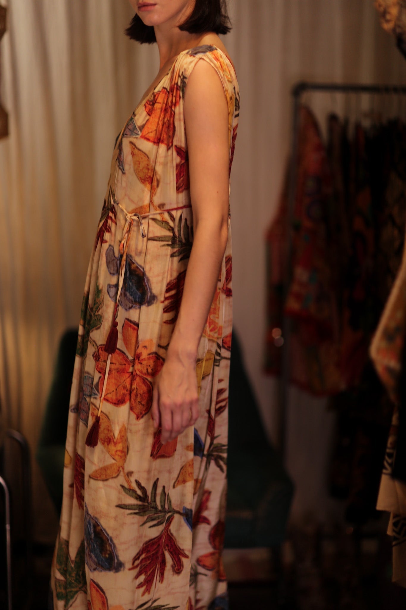 VICTORIA SILK DRESS PRESSED FLOWERS - MOMO STUDIO BERLIN - Berlin Concept Store - sustainable & ethical fashion