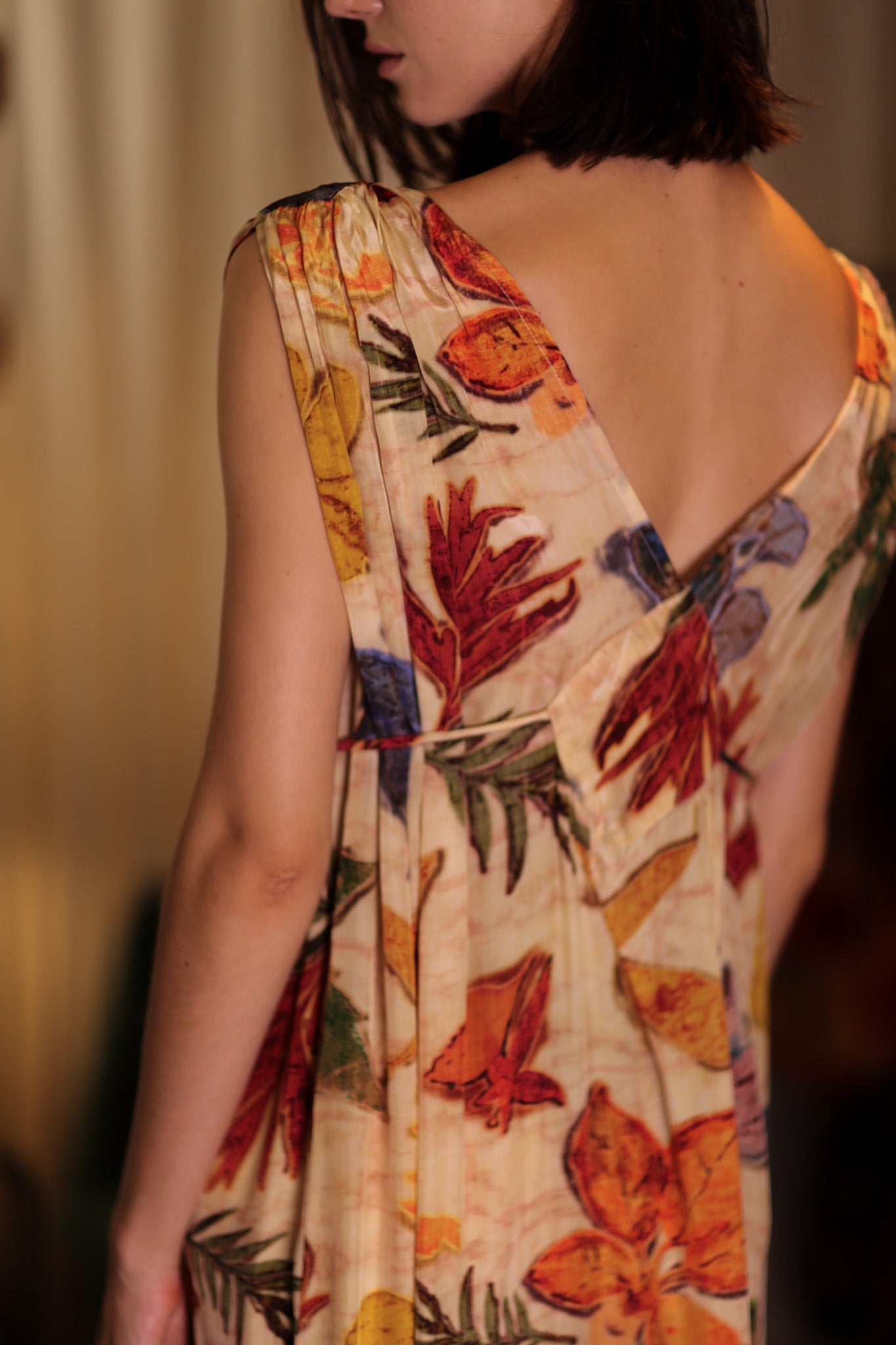 VICTORIA SILK DRESS PRESSED FLOWERS - MOMO STUDIO BERLIN - Berlin Concept Store - sustainable & ethical fashion