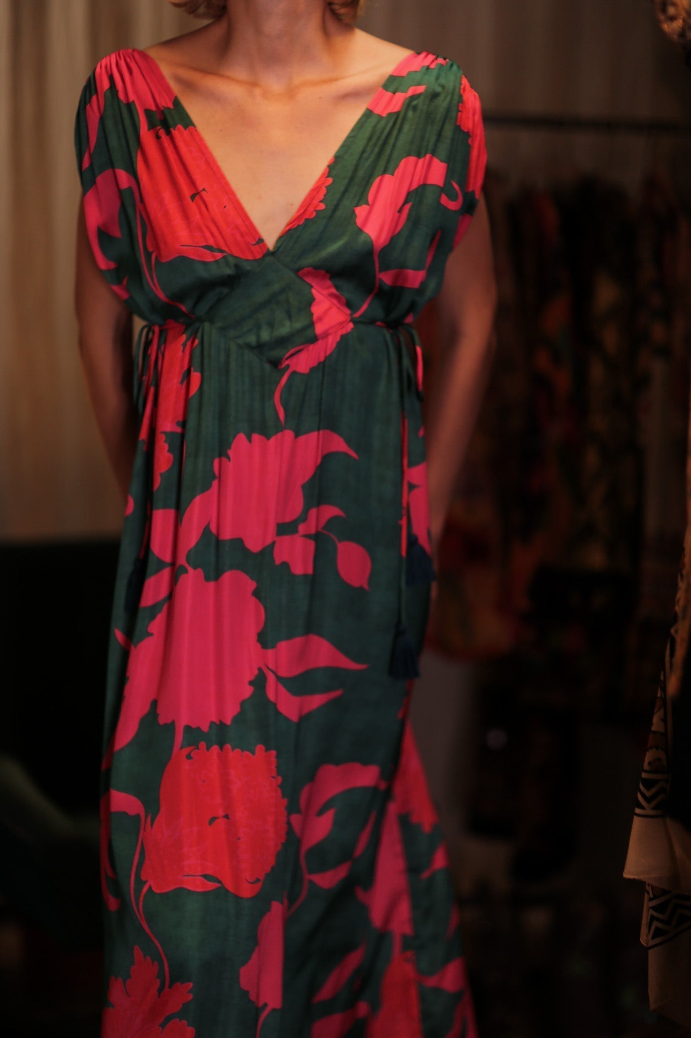 VICTORIA SILK DRESS VERMILION VINES - MOMO STUDIO BERLIN - Berlin Concept Store - sustainable & ethical fashion