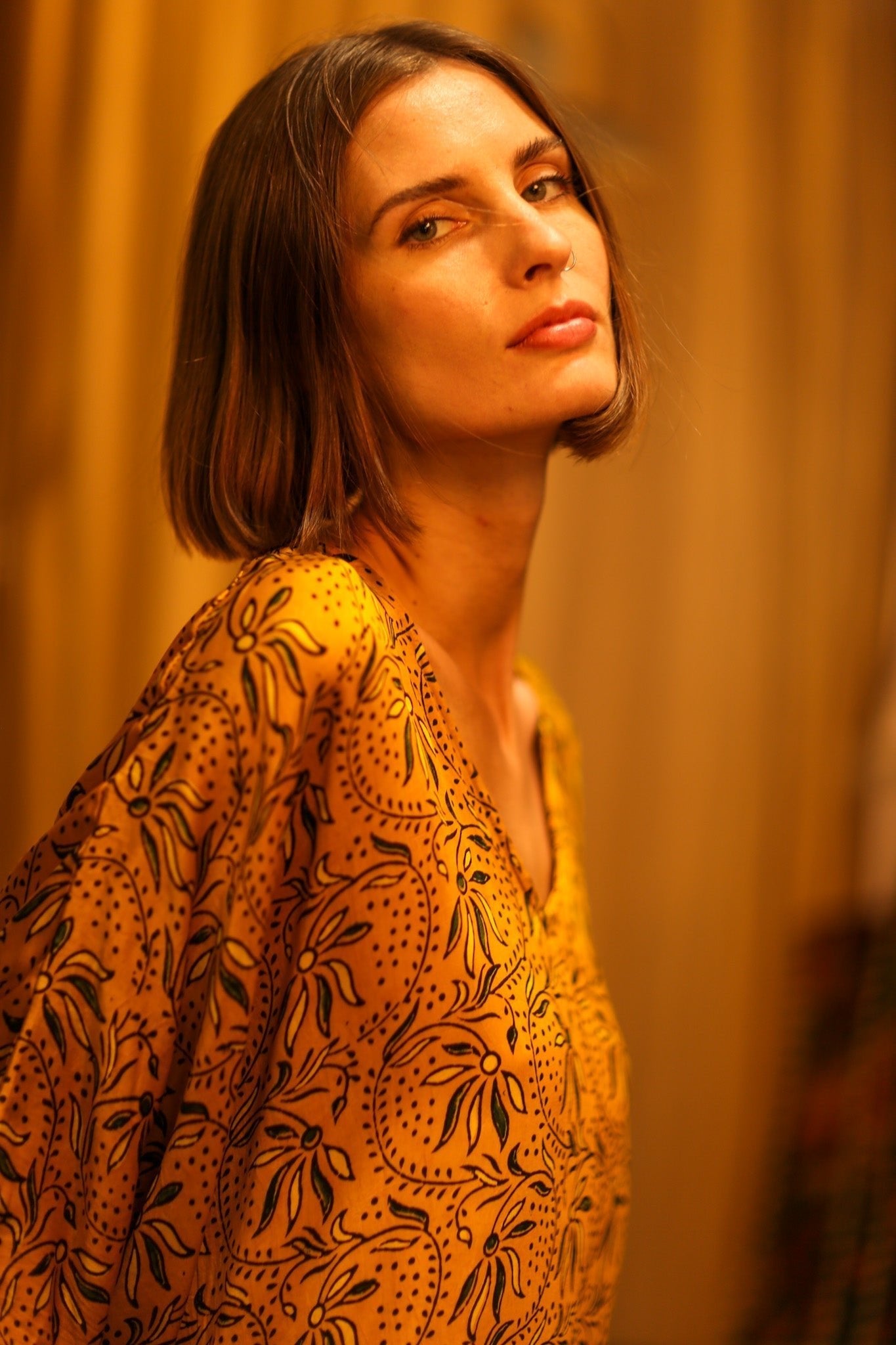 YAYA SILK KAFTAN BANA YELLOW - MOMO STUDIO BERLIN - Berlin Concept Store - sustainable & ethical fashion