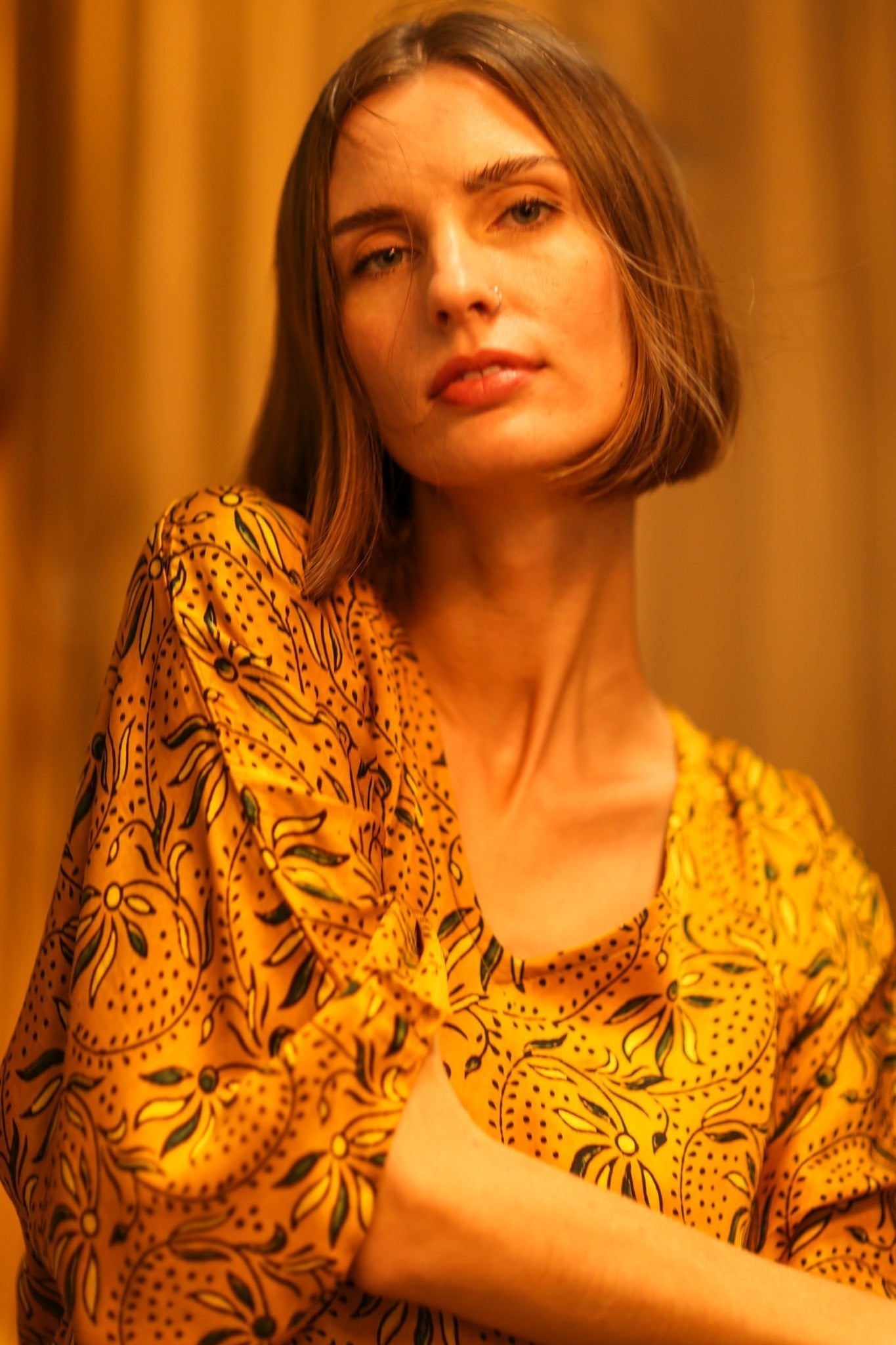 YAYA SILK KAFTAN BANA YELLOW - MOMO STUDIO BERLIN - Berlin Concept Store - sustainable & ethical fashion
