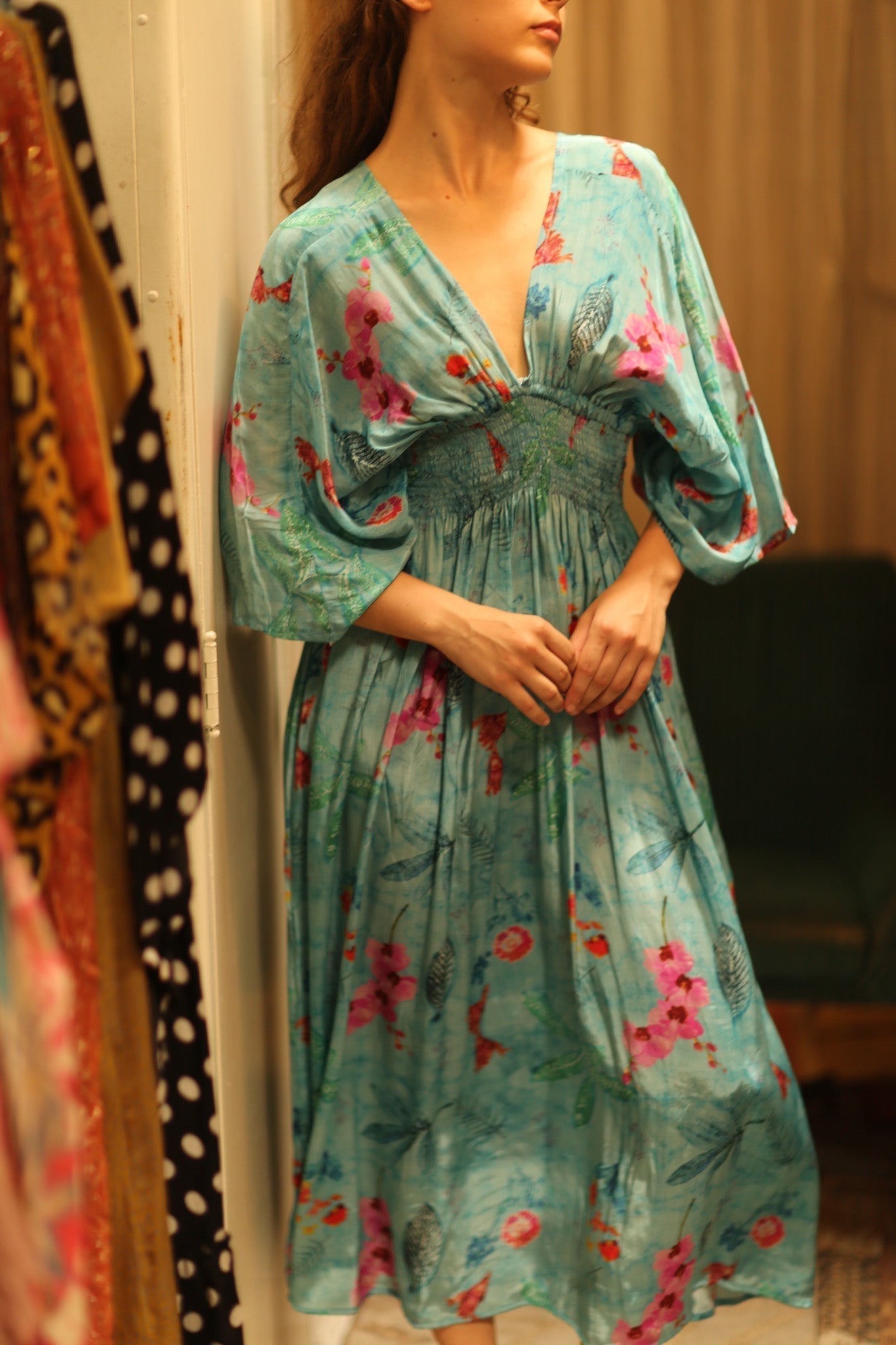 ZURI SILK DRESS LAKE BLUE - MOMO STUDIO BERLIN - Berlin Concept Store - sustainable & ethical fashion