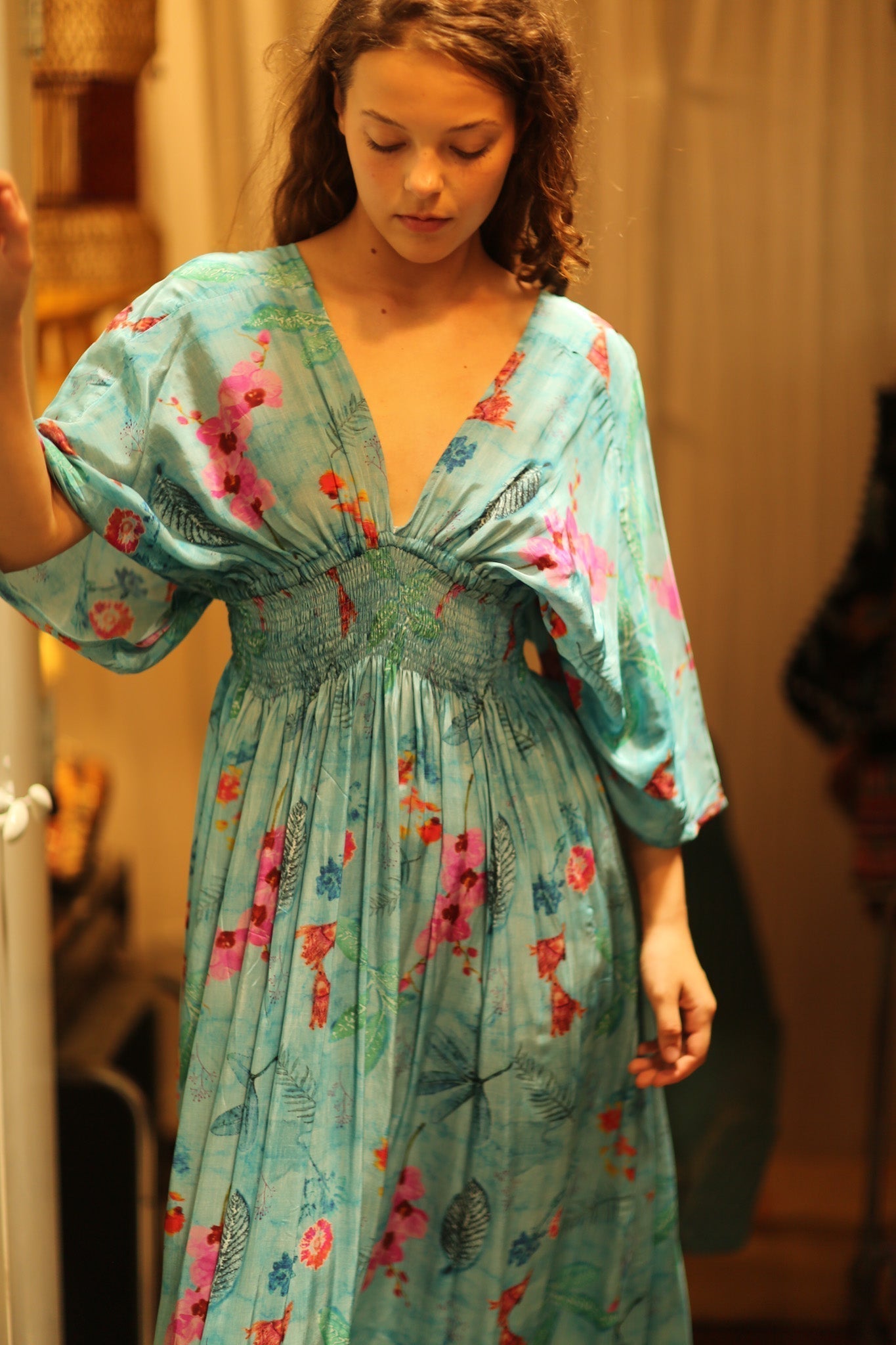 ZURI SILK DRESS LAKE BLUE - MOMO STUDIO BERLIN - Berlin Concept Store - sustainable & ethical fashion