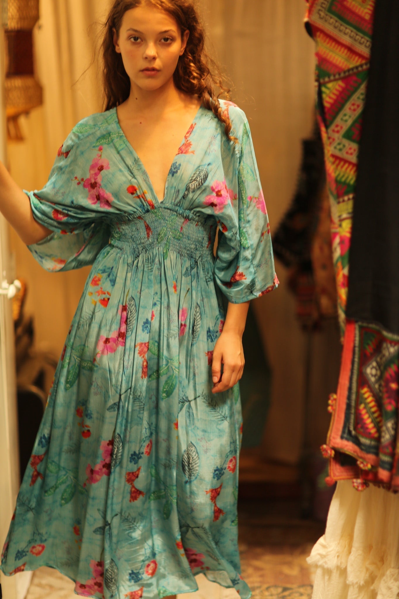 ZURI SILK DRESS LAKE BLUE - MOMO STUDIO BERLIN - Berlin Concept Store - sustainable & ethical fashion