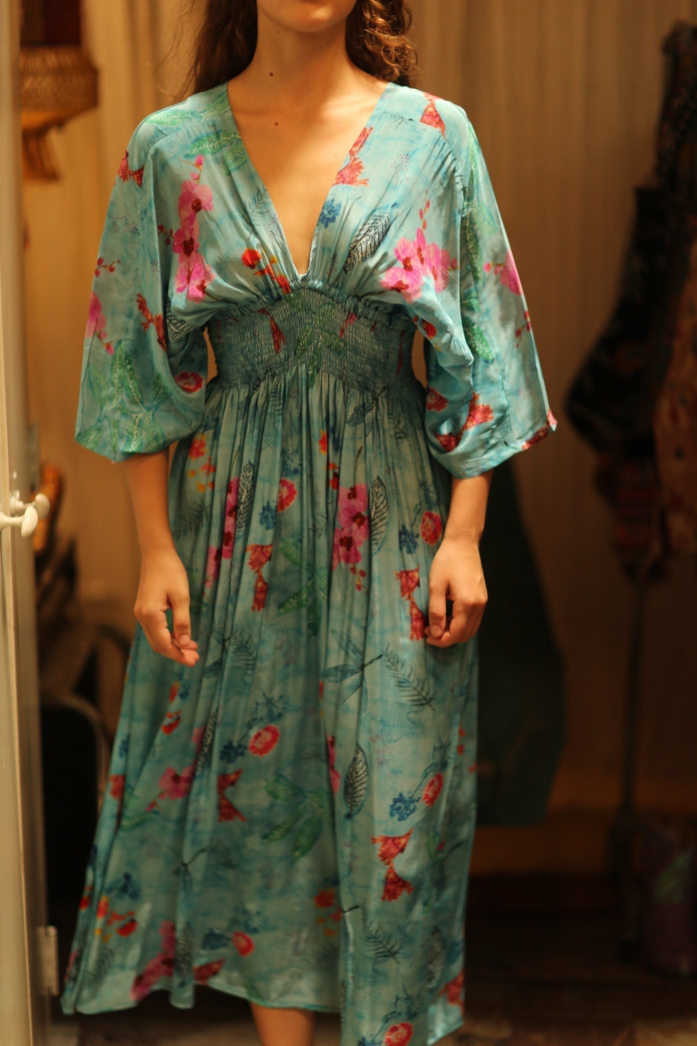 ZURI SILK DRESS LAKE BLUE - MOMO STUDIO BERLIN - Berlin Concept Store - sustainable & ethical fashion