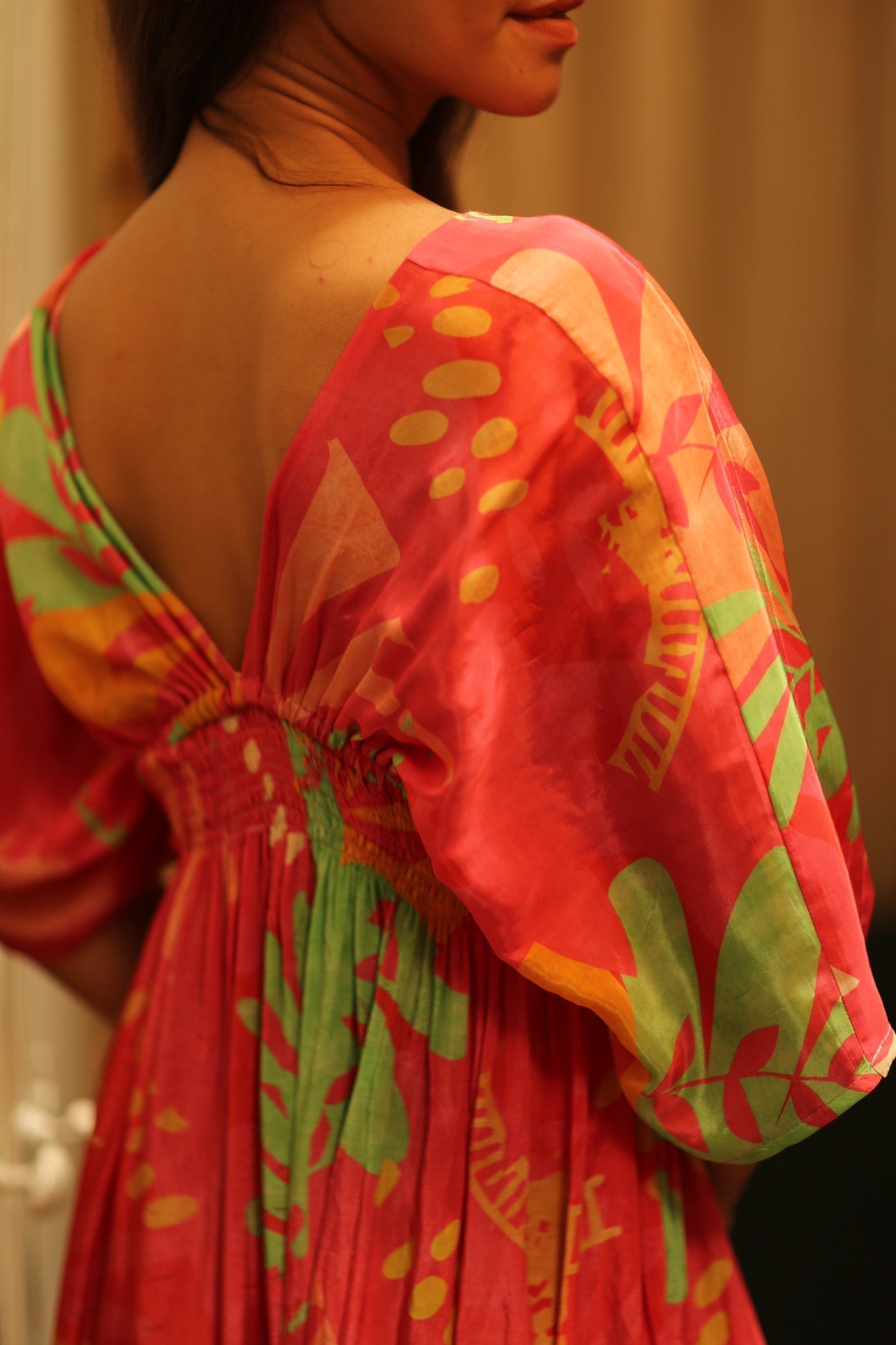 ZURI SILK DRESS PINK JUNGLE - MOMO STUDIO BERLIN - Berlin Concept Store - sustainable & ethical fashion
