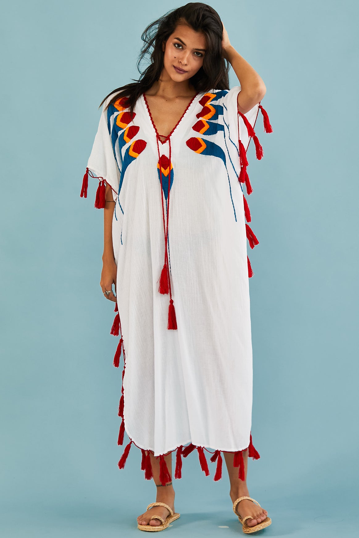 Summer White Beach Kaftan Dress Shiona