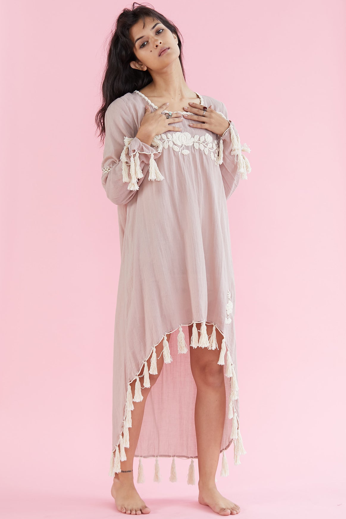 Embroidered Tassel Kaftan Rie