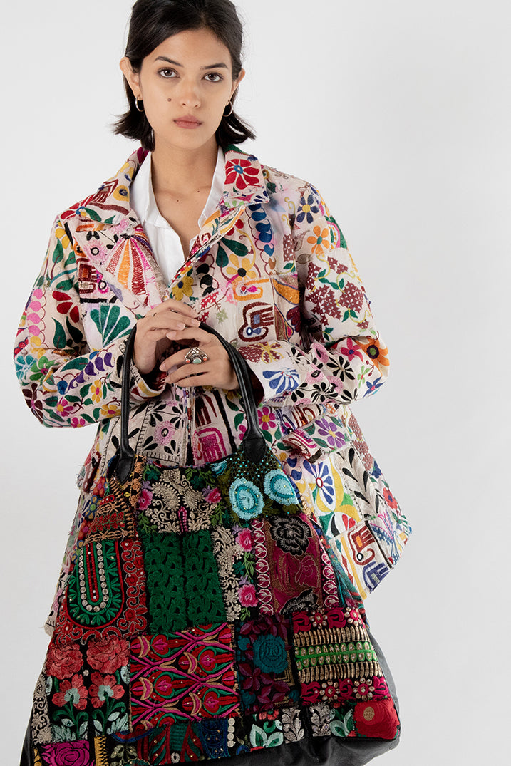 Embroidered Patchwork Bag Damia