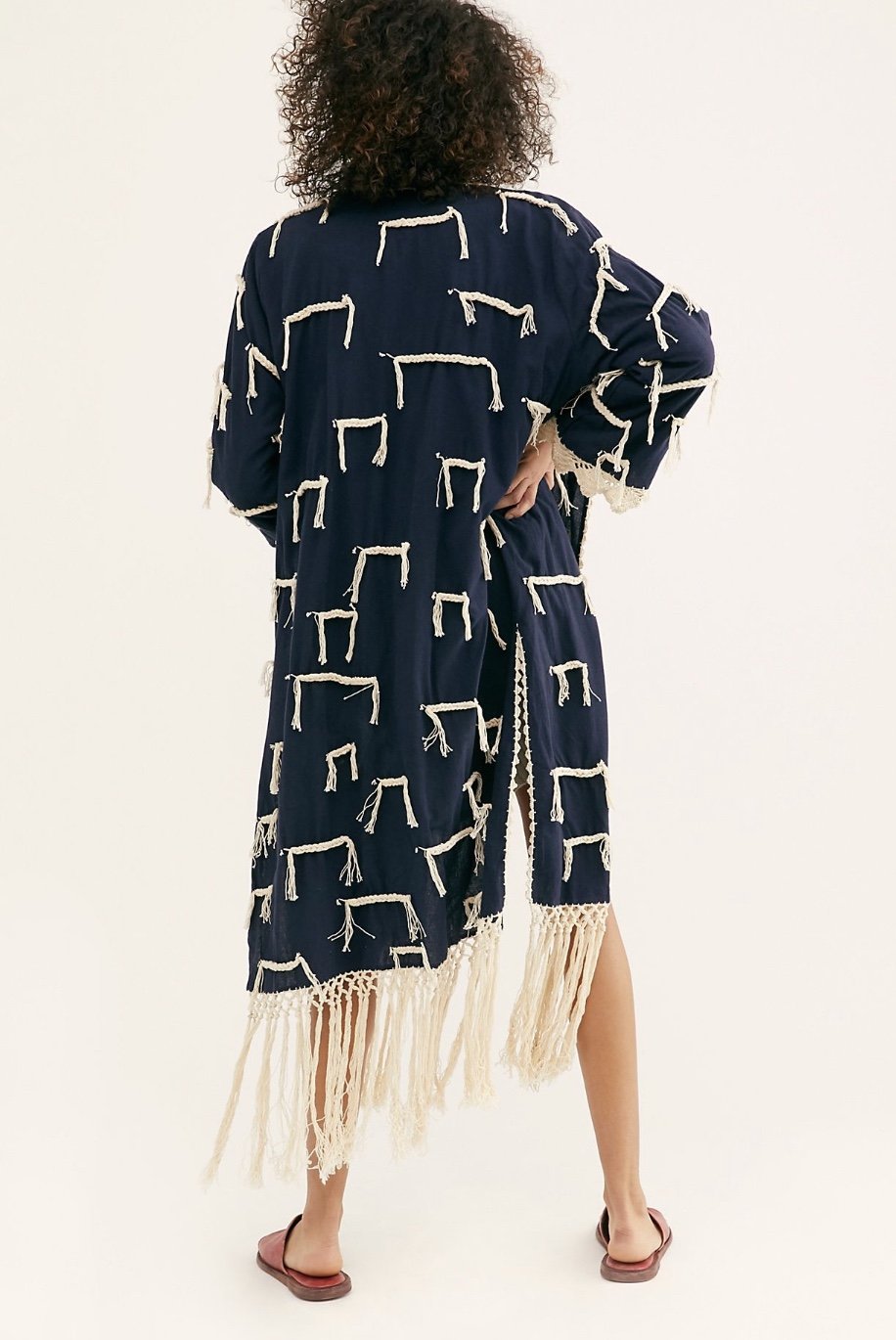 AMELIA CROCHET FRINGE KIMONO