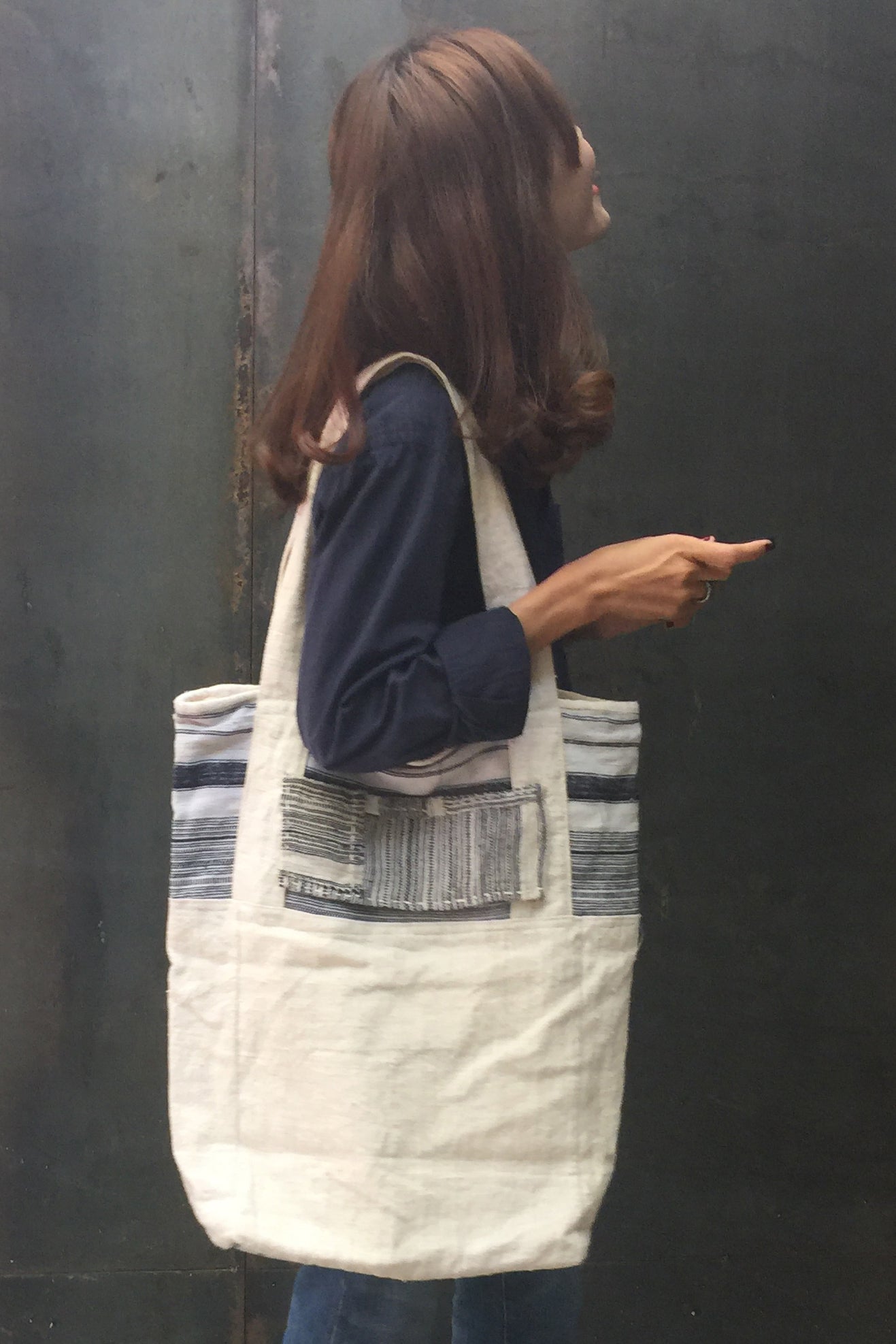 Indigo Hemp Tote Saaba