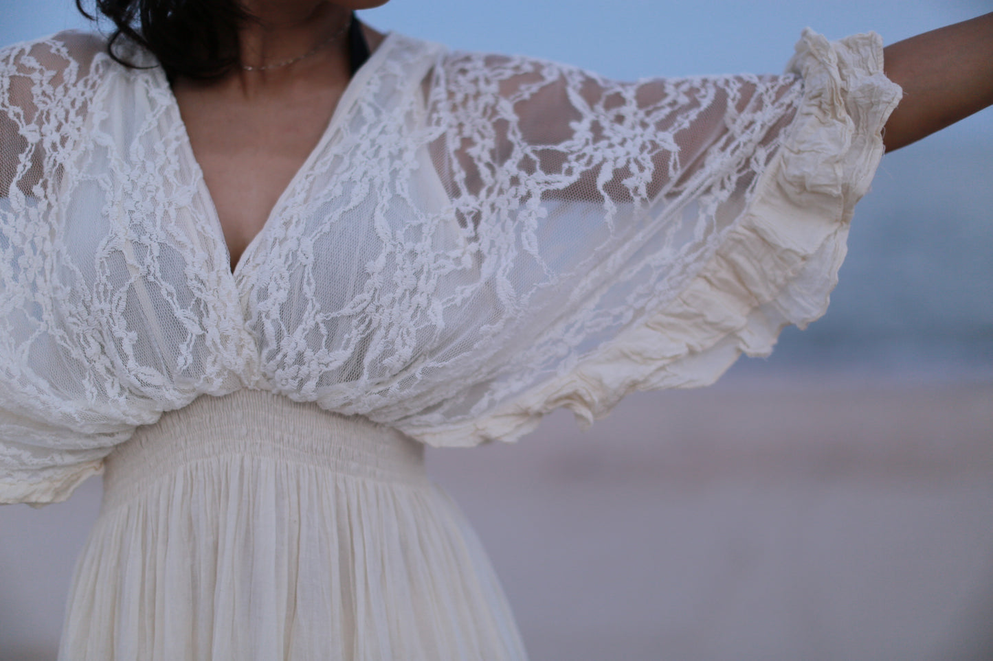 Kaftan Cotton Lace Dress Nuna