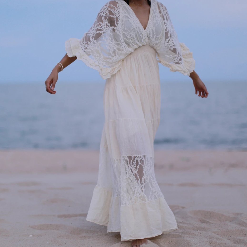 Kaftan Cotton Lace Dress Nuna