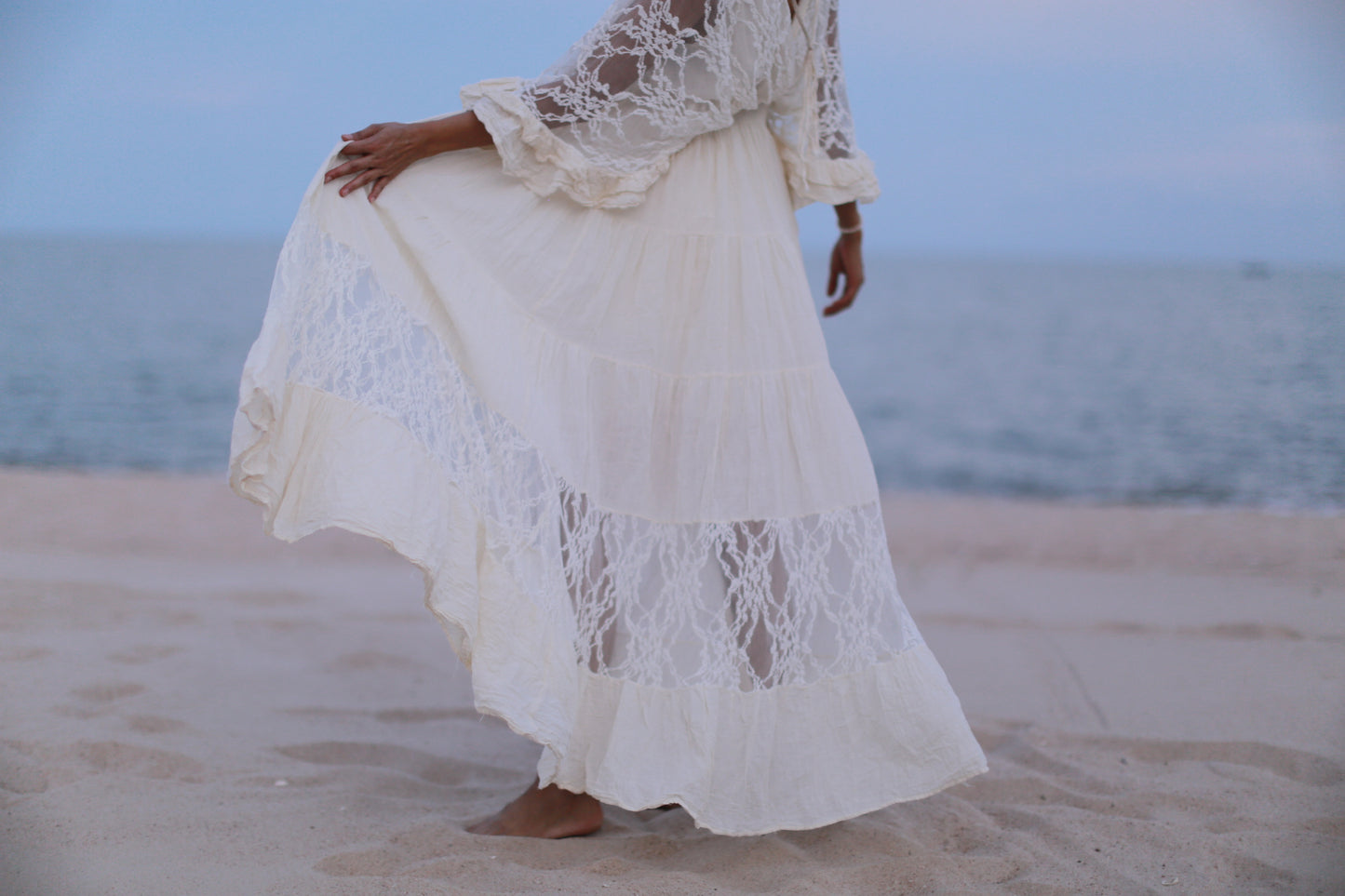 Kaftan Cotton Lace Dress Nuna