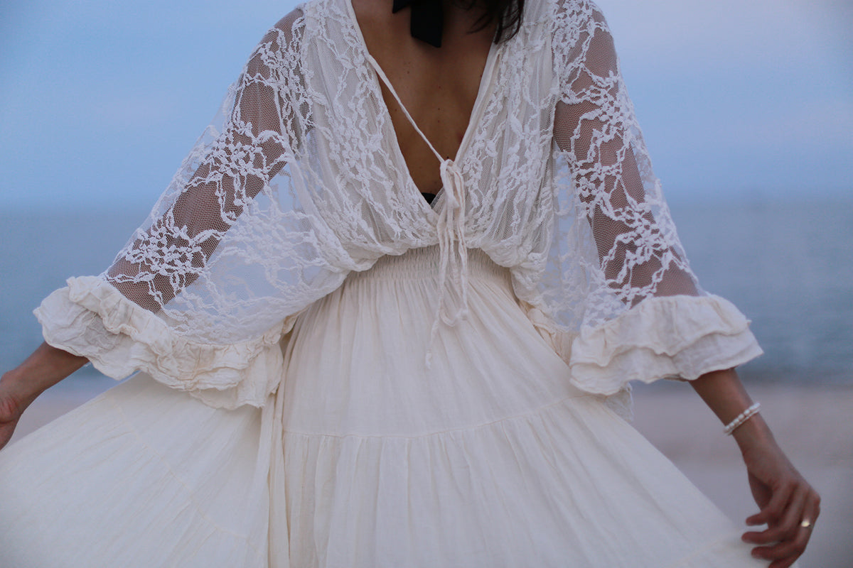 Kaftan Cotton Lace Dress Nuna