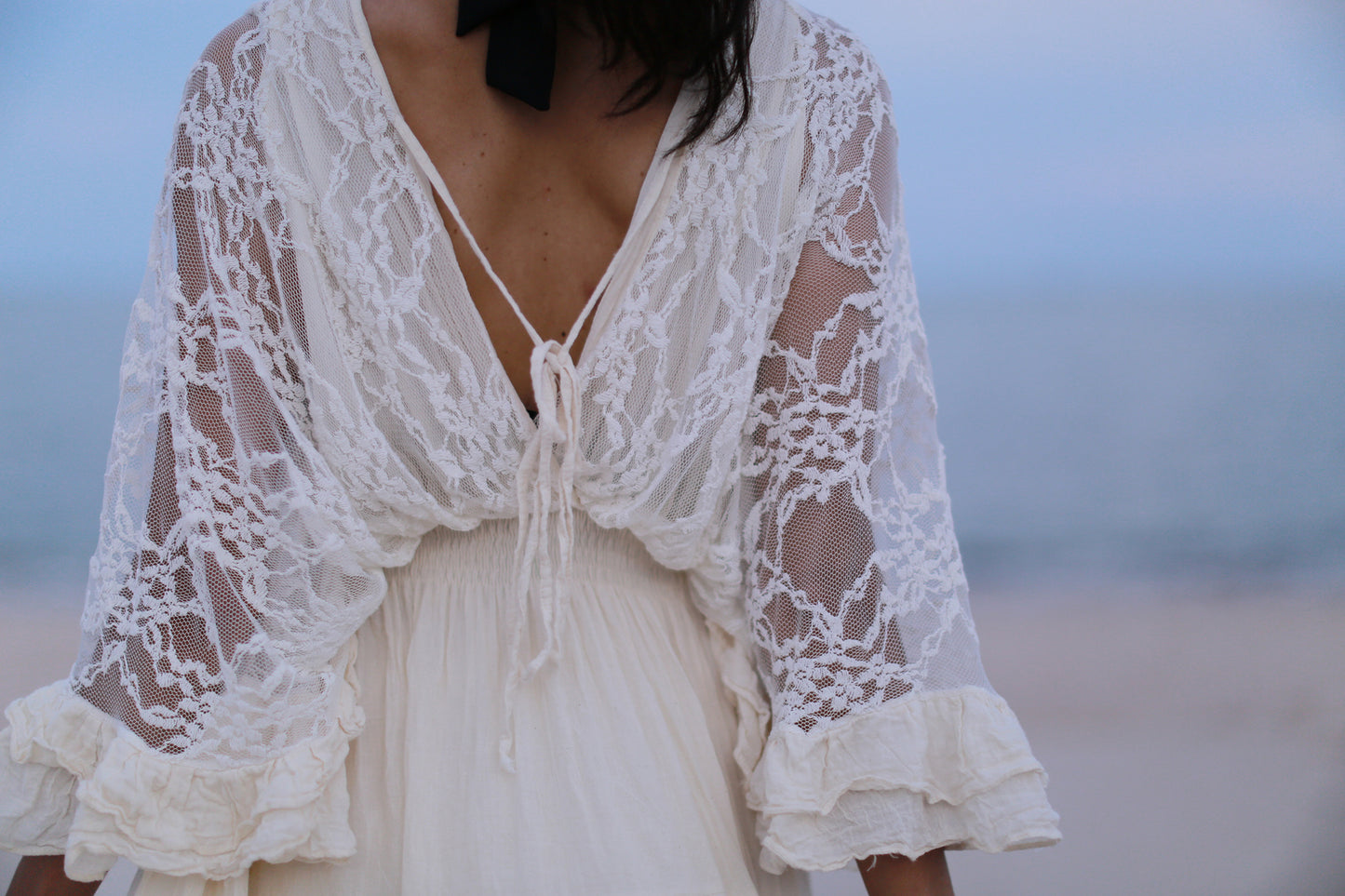 Kaftan Cotton Lace Dress Nuna
