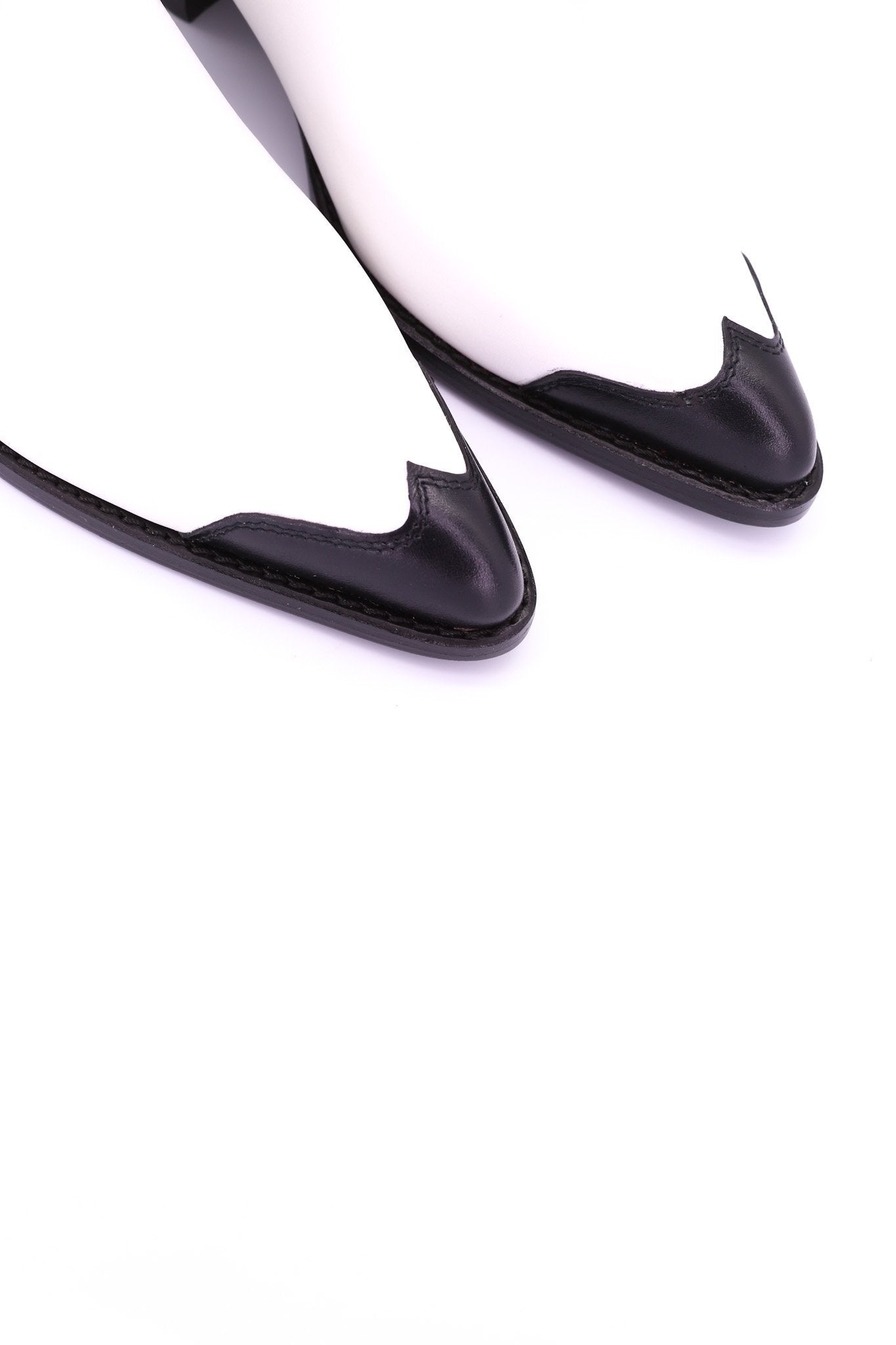BLACK WHITE CLEAN COWBOY BOOTS CHARLY - MOMO NEW YORK