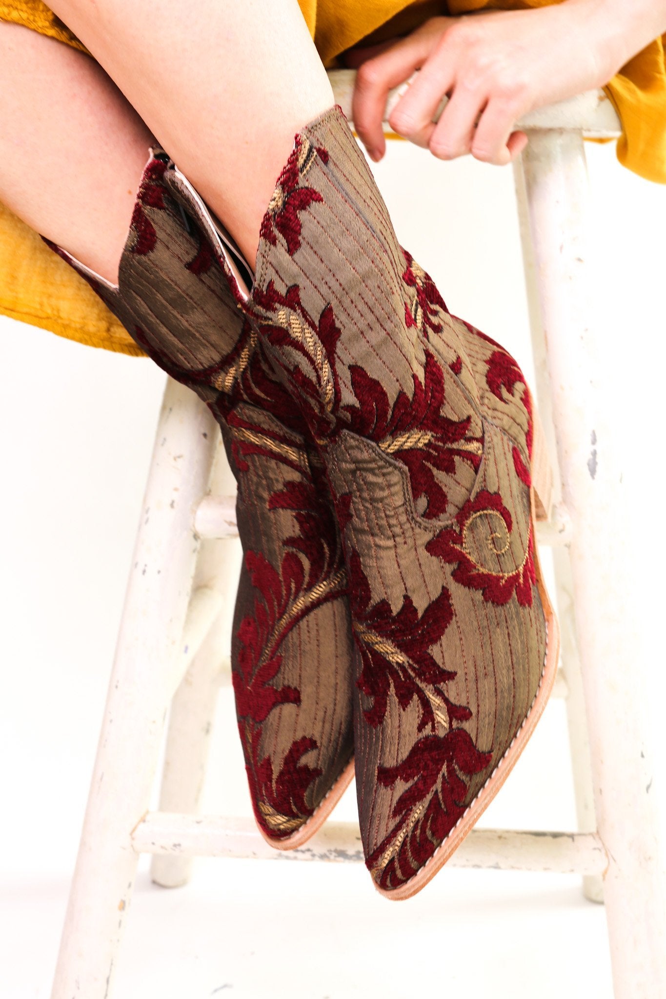 EMBROIDERED ANKLE BOOTS ISLUSA - sustainably made MOMO NEW YORK sustainable clothing, boots slow fashion
